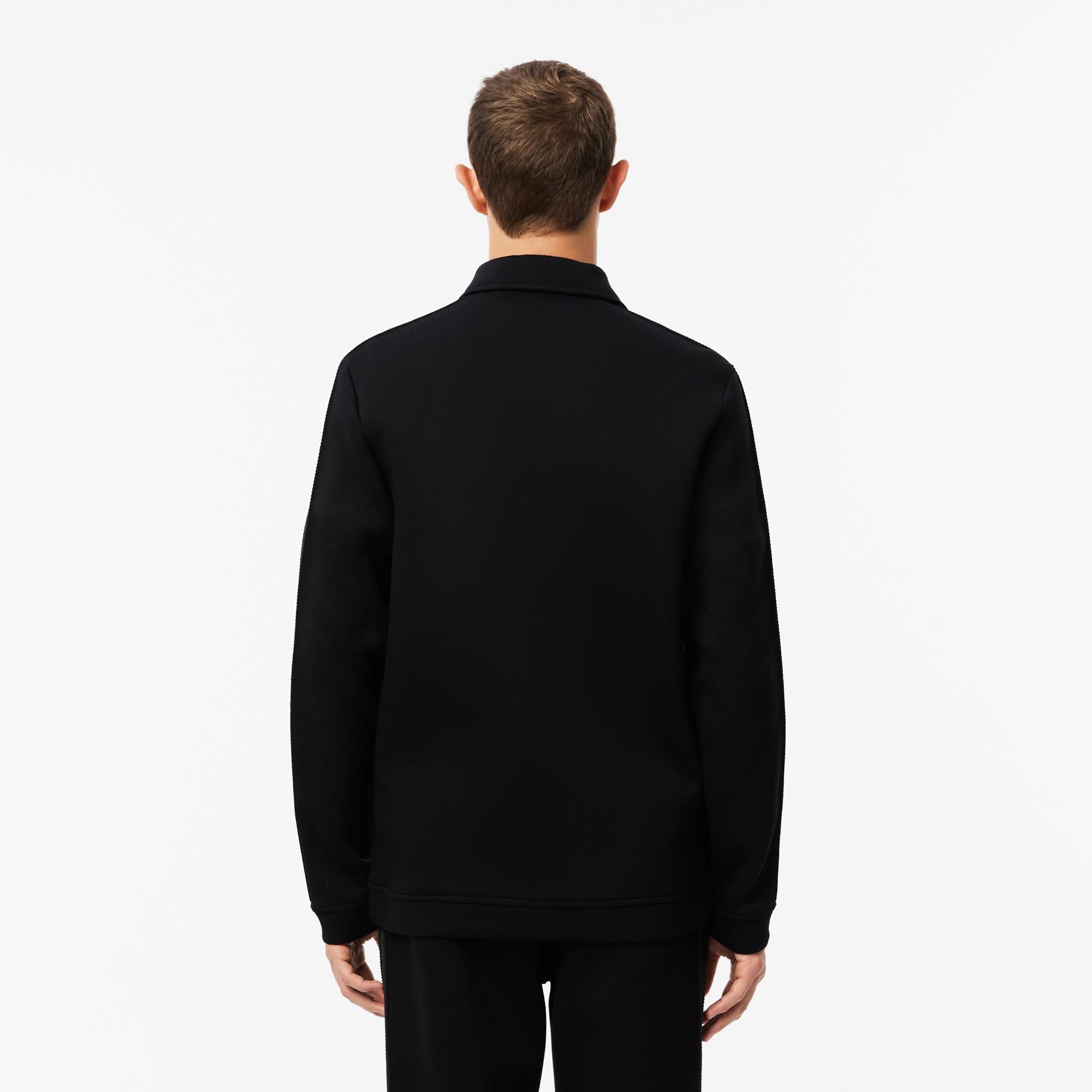 Erkek Regular Fit Fermuarlı Siyah Sweatshirt