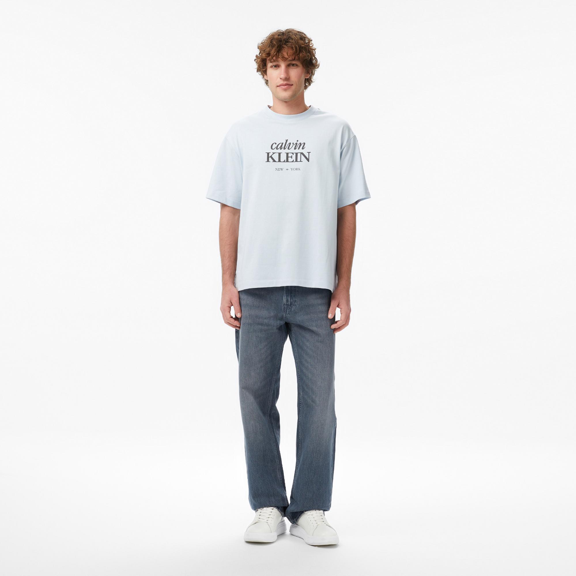 Calvin Klein 16S Diamond Grap Erkek Mavi T-Shirt