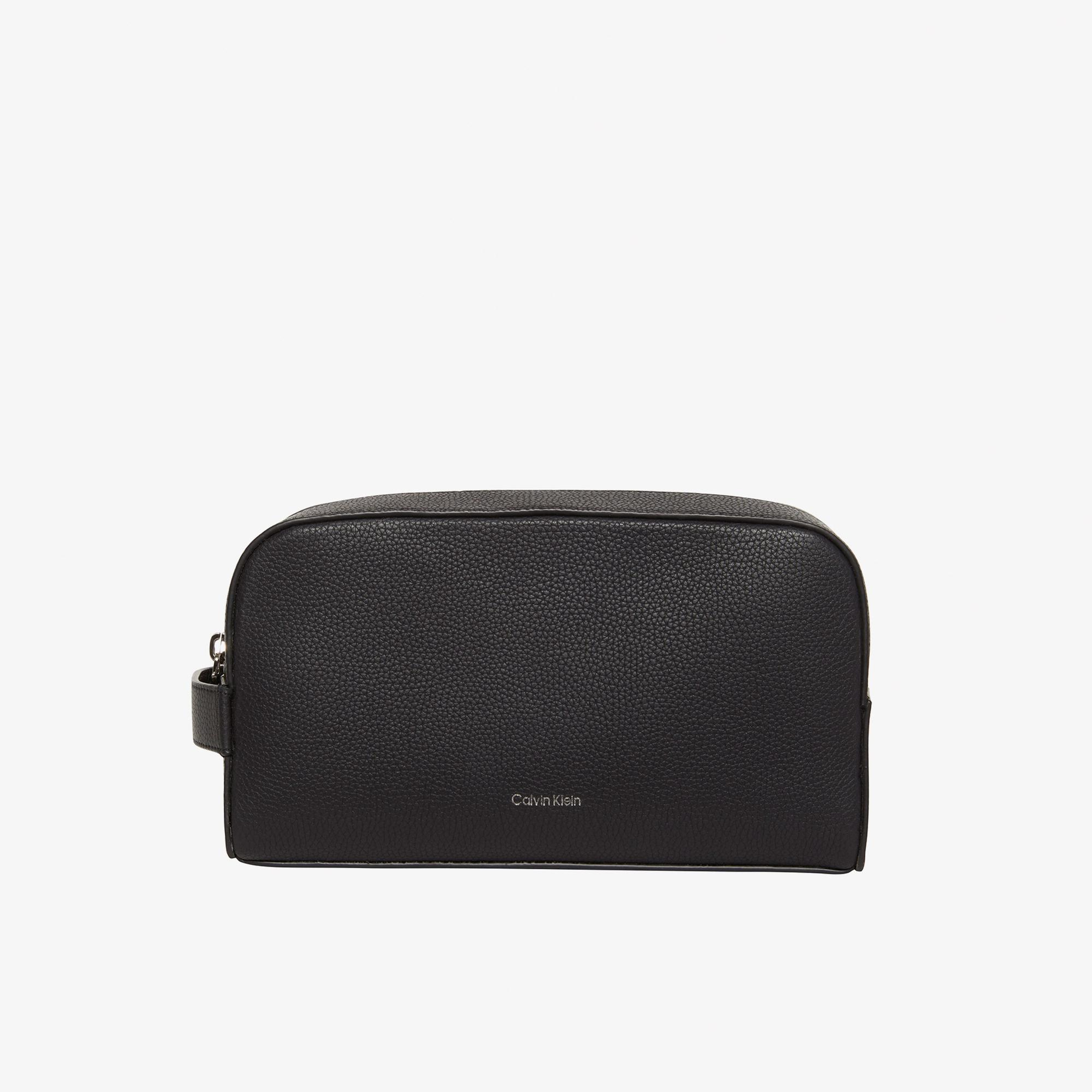 Calvin Klein Foil Emboss Dopp Kit Erkek Siyah El Çantası