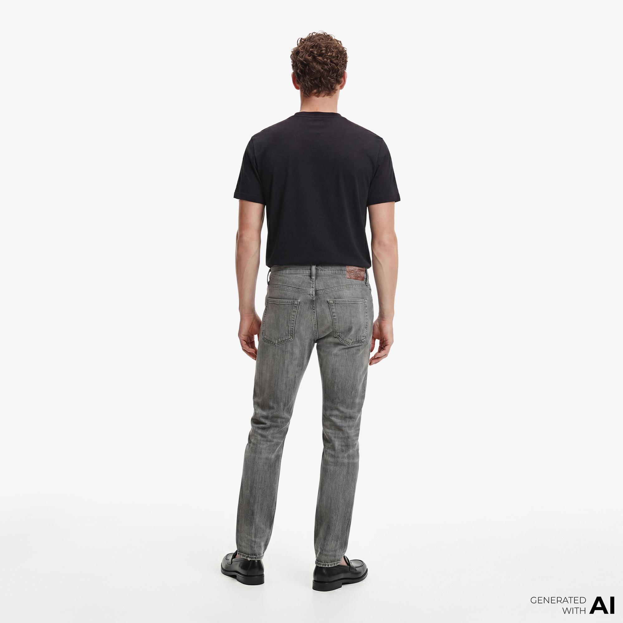 Calvin Klein 90S Straight Meteorite Tencel Erkek Gri Jean