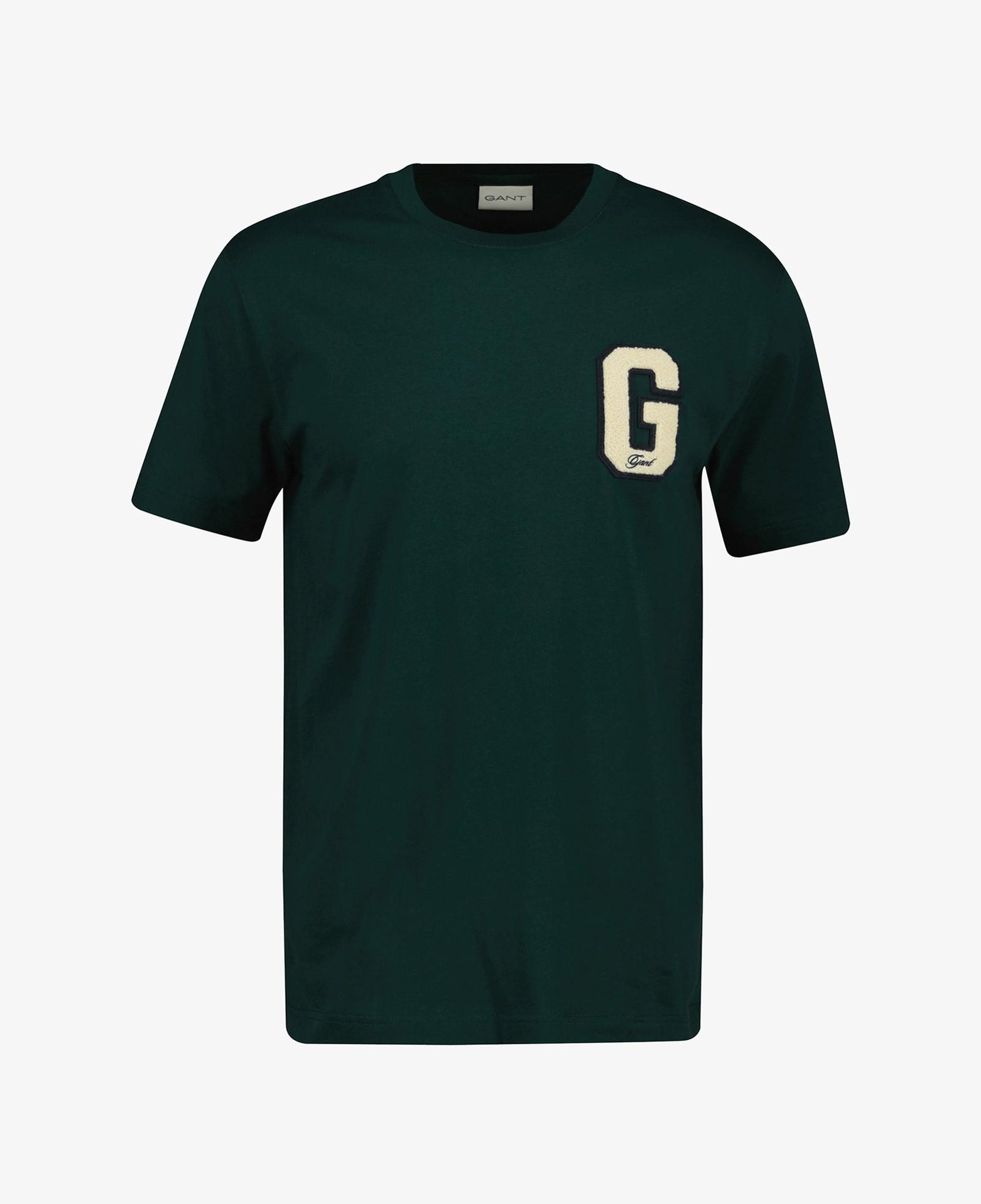 GANT Erkek Yeşil Regular Fit Bisiklet Yaka Logolu T-Shirt