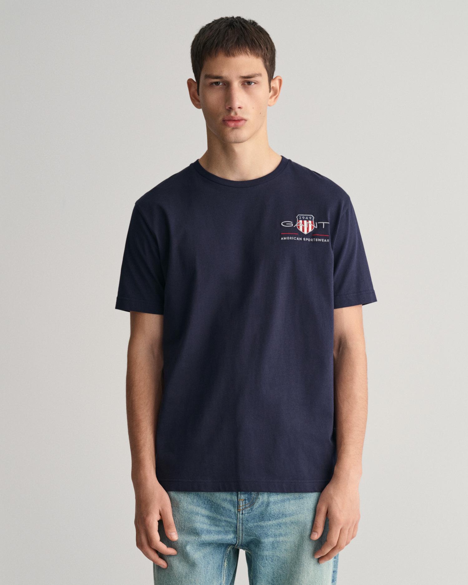 GANT Erkek Lacivert Regular Fit T-Shirt
