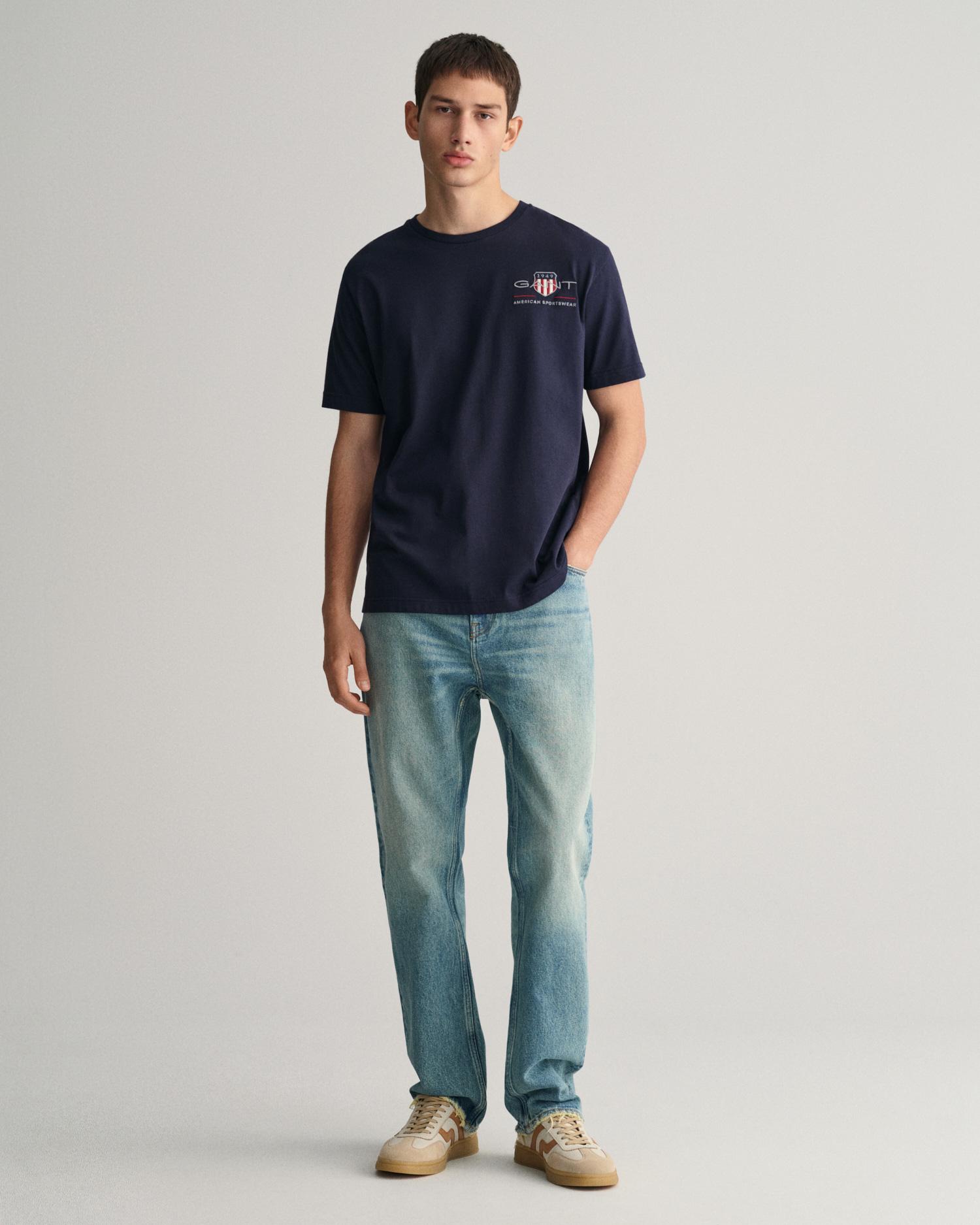 GANT Erkek Lacivert Regular Fit T-Shirt