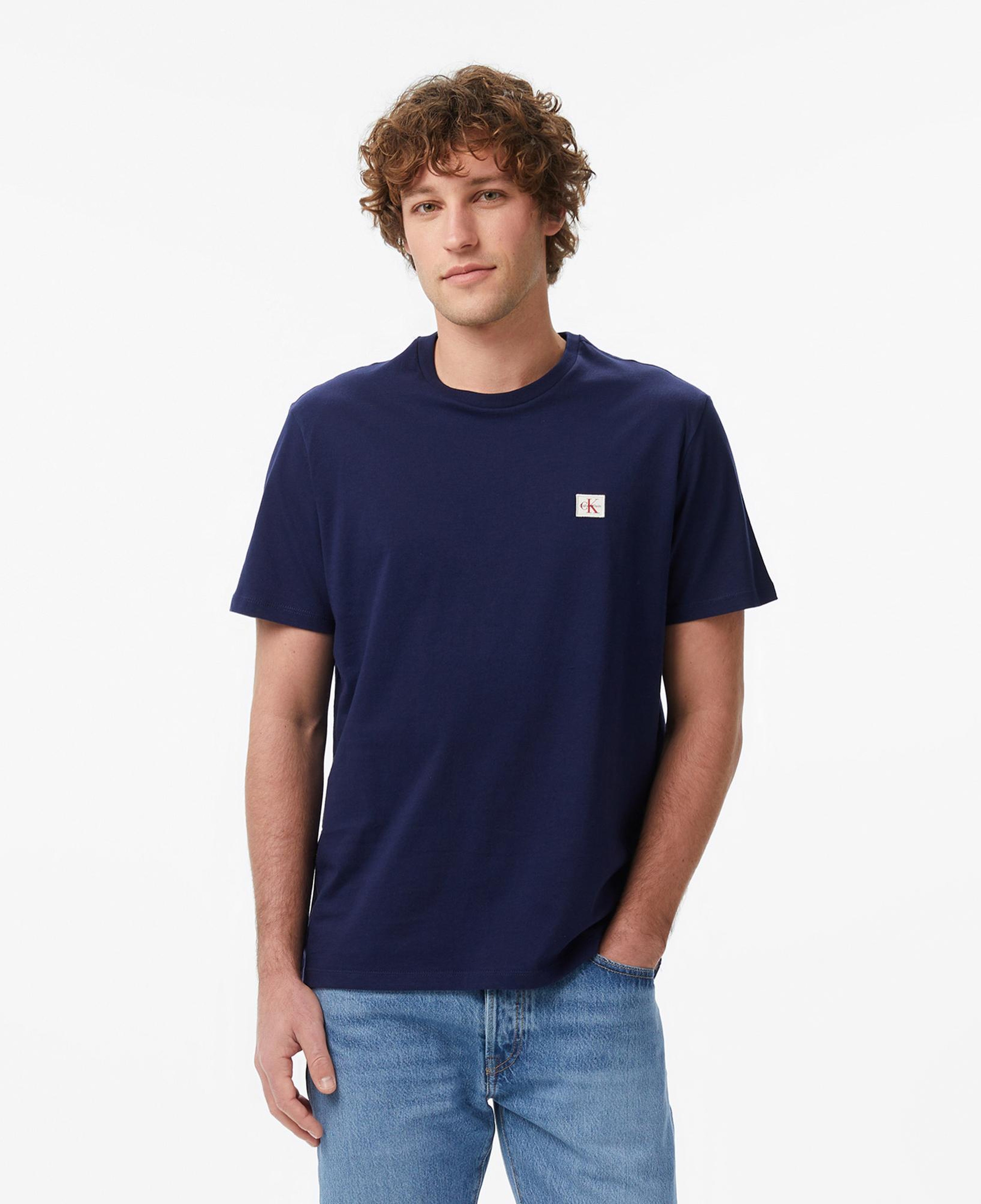 Calvin Klein Badge 30S Jersey Classic  Erkek Mavi T-Shirt