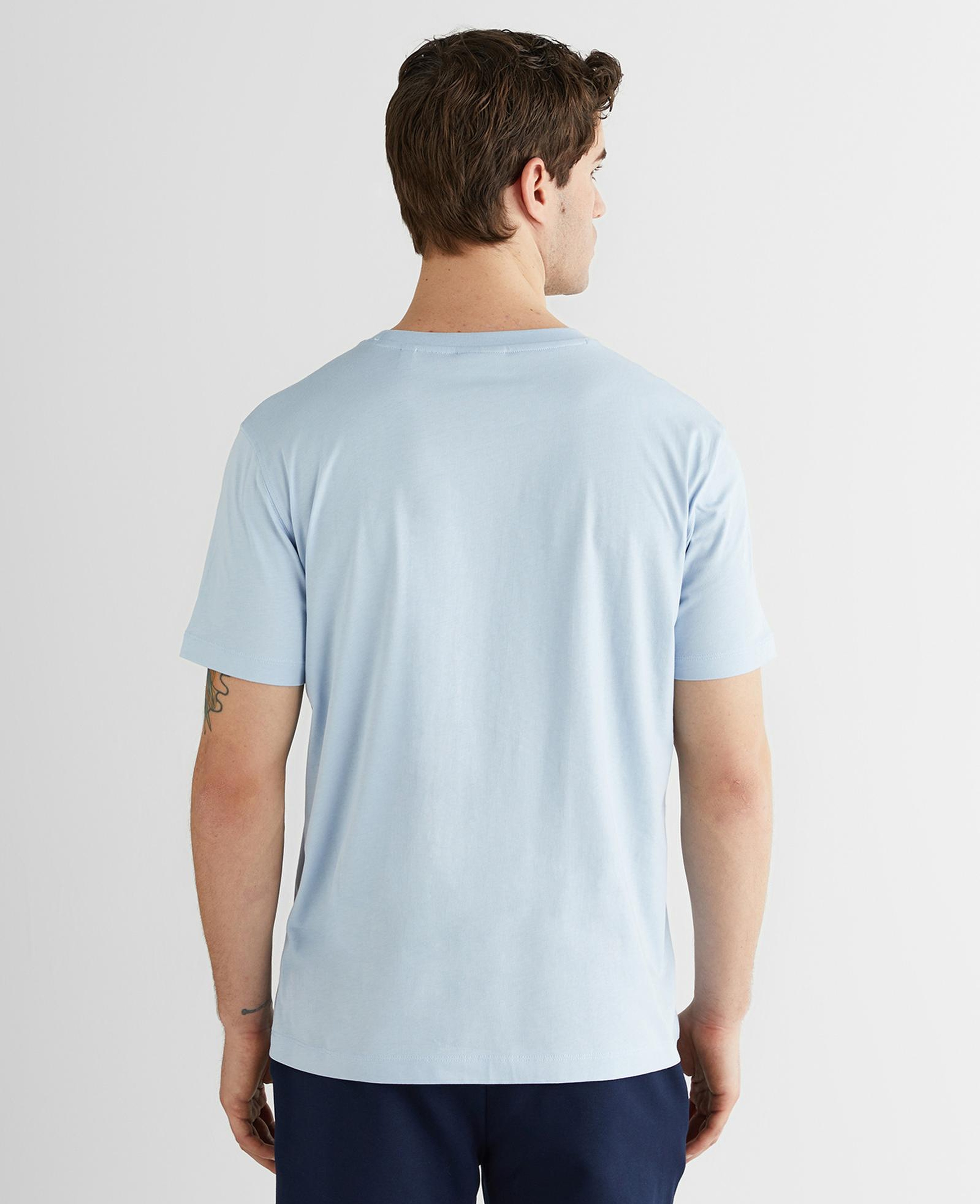 GANT Erkek Mavi Baskılı Kısa Kollu T-Shirt