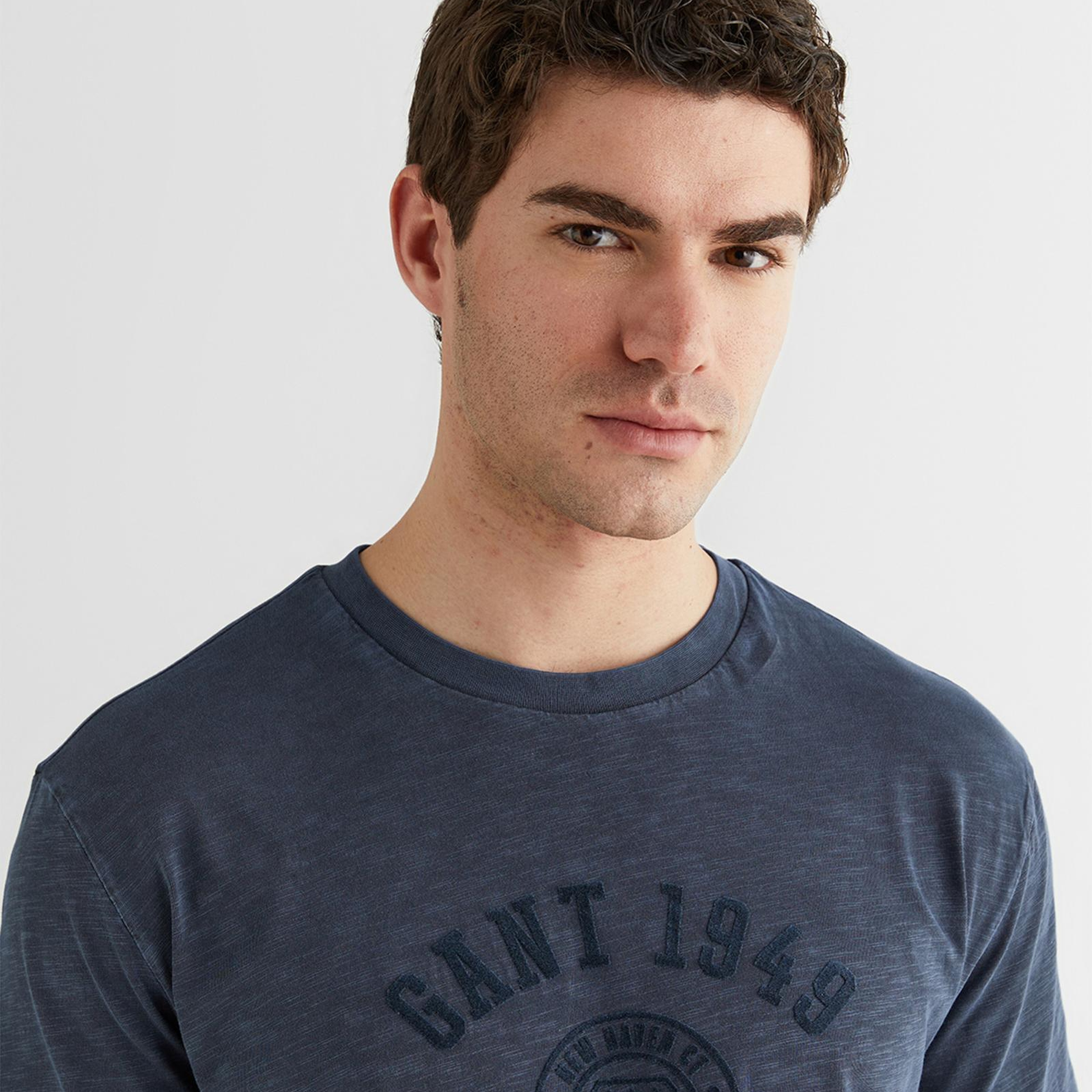 GANT Erkek Lacivert Baskılı Kısa Kollu T-Shirt