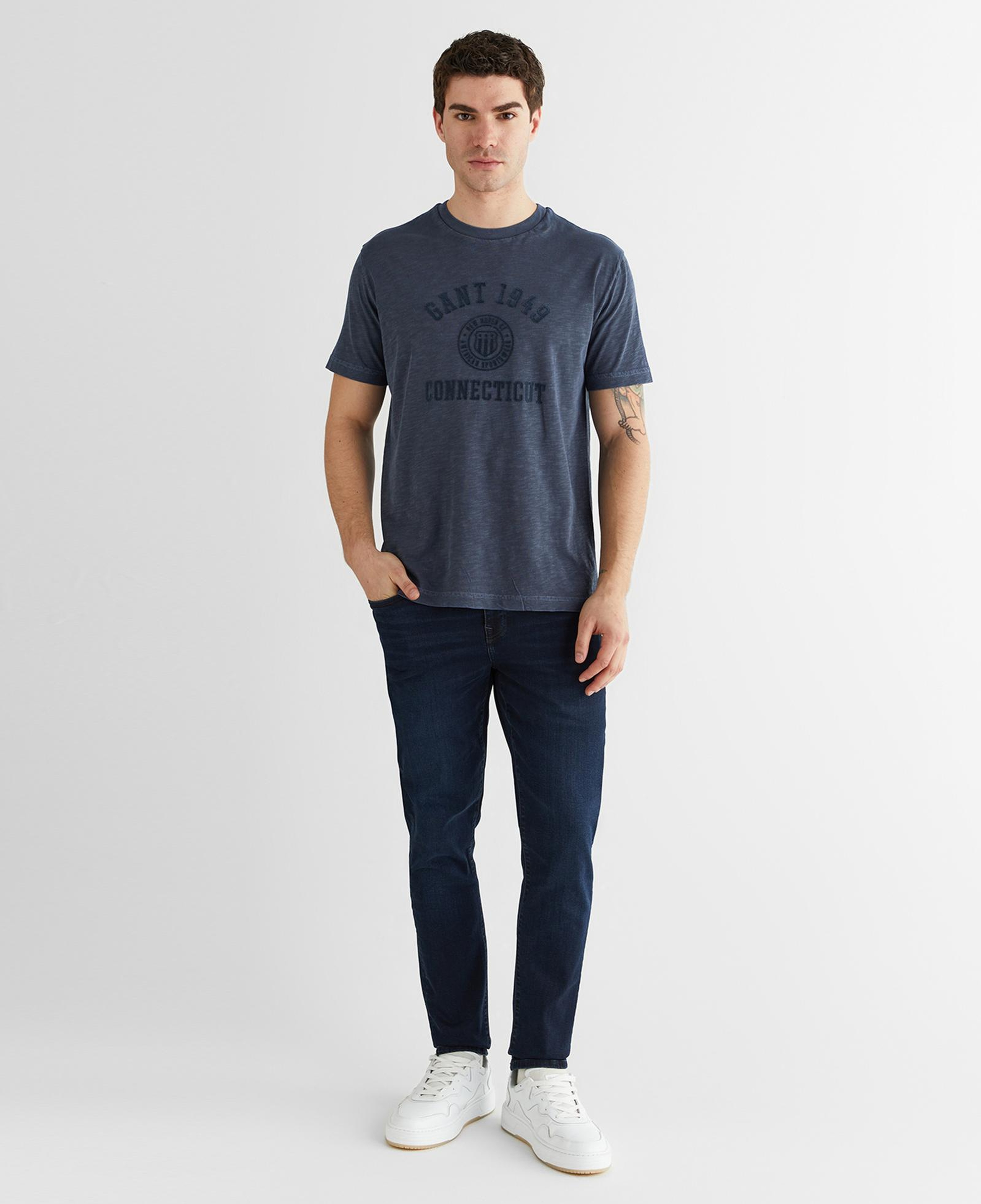 GANT Erkek Lacivert Baskılı Kısa Kollu T-Shirt