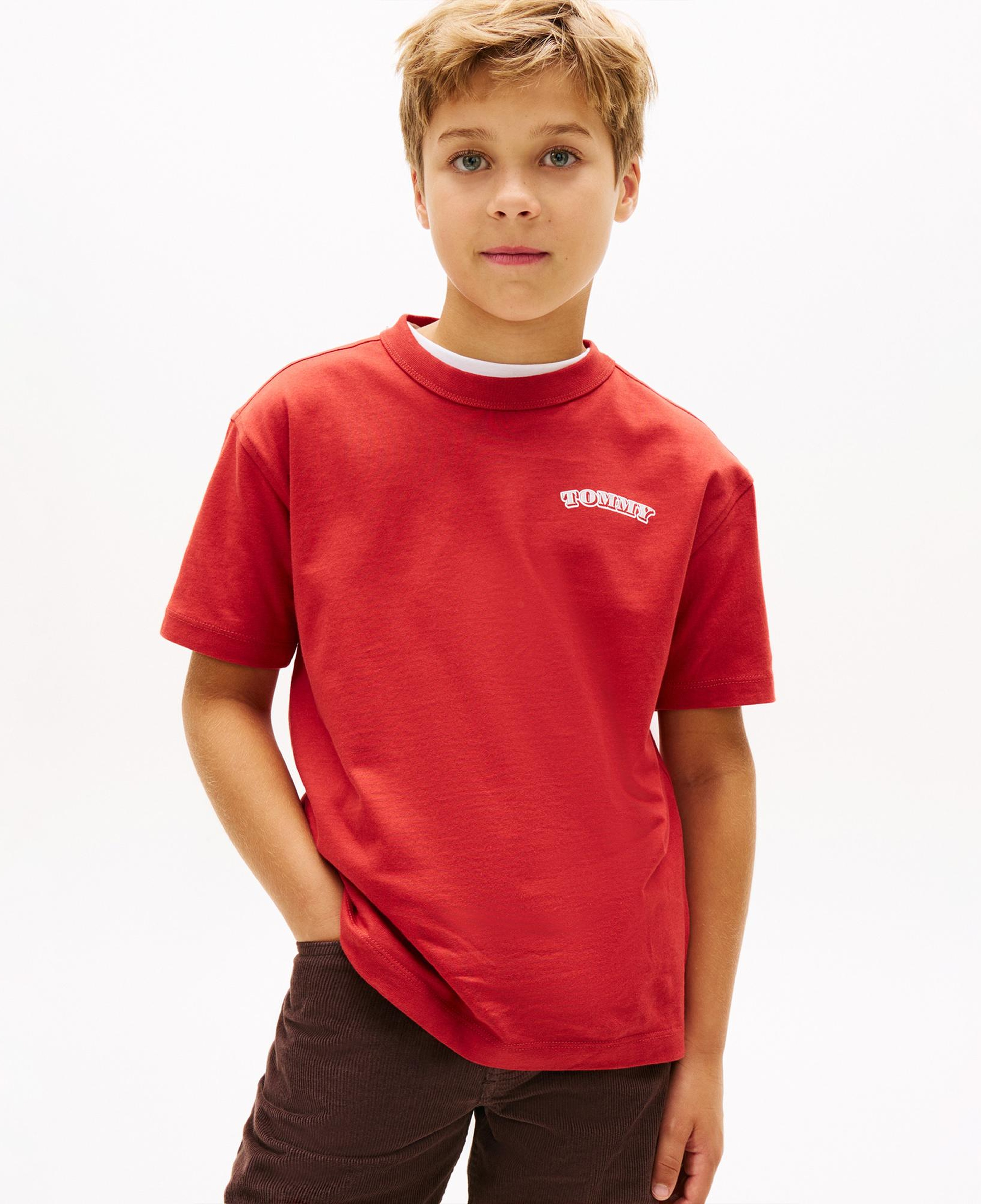 Tommy Hilfiger Puff Print Graphic Çocuk Kırmızı T-Shirt