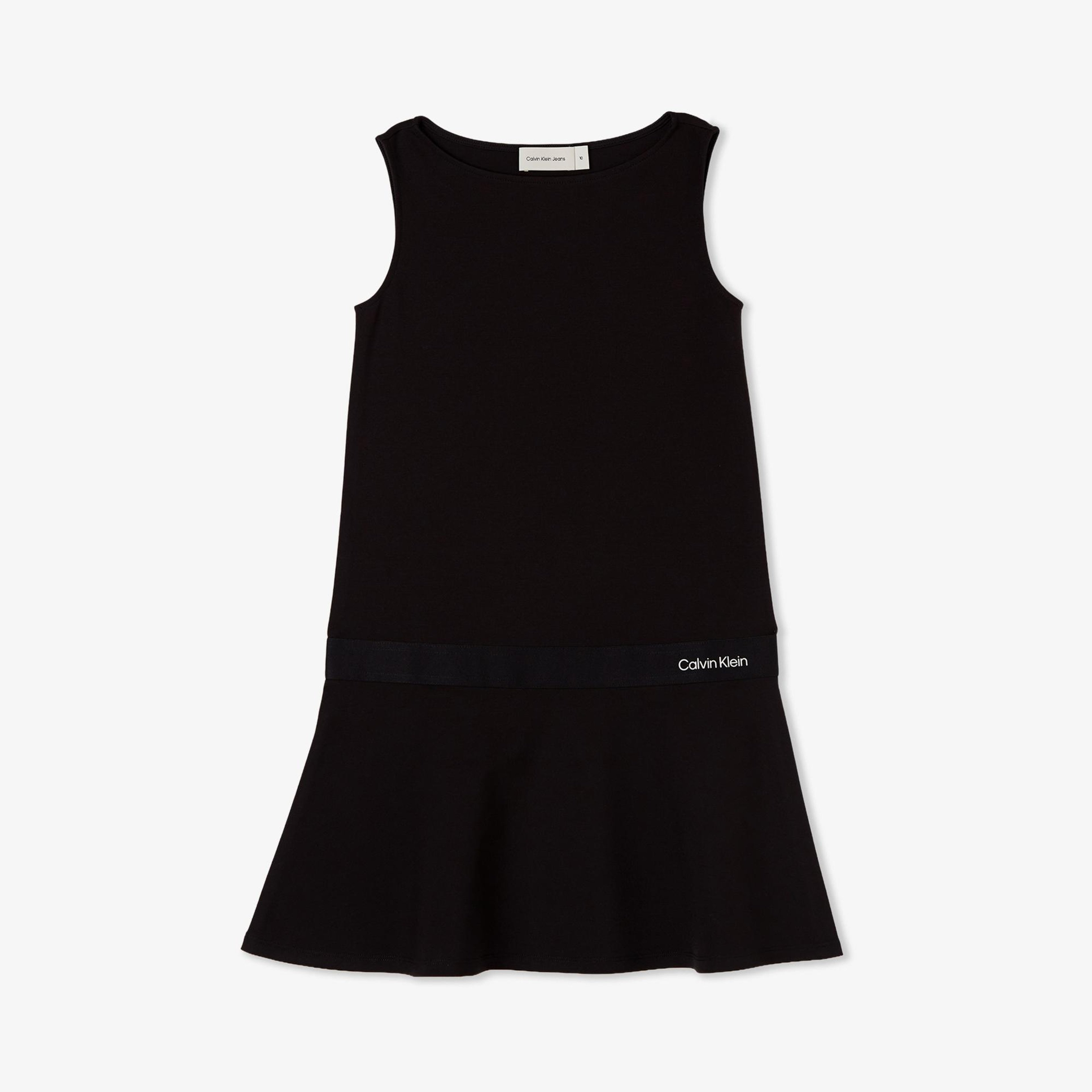 Calvin Klein Logo Tape Punto Çocuk Siyah Elbise