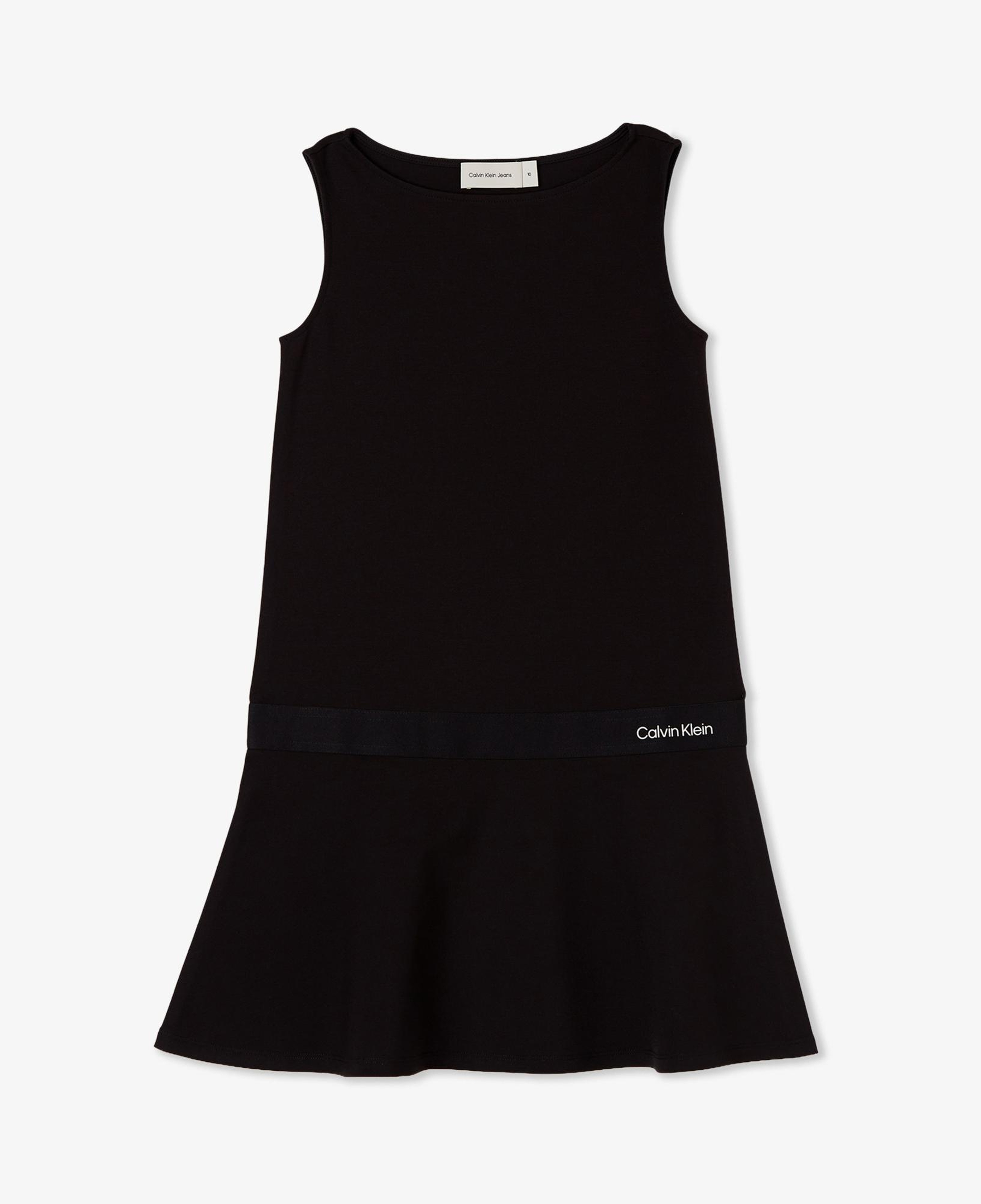 Calvin Klein Logo Tape Punto Çocuk Siyah Elbise