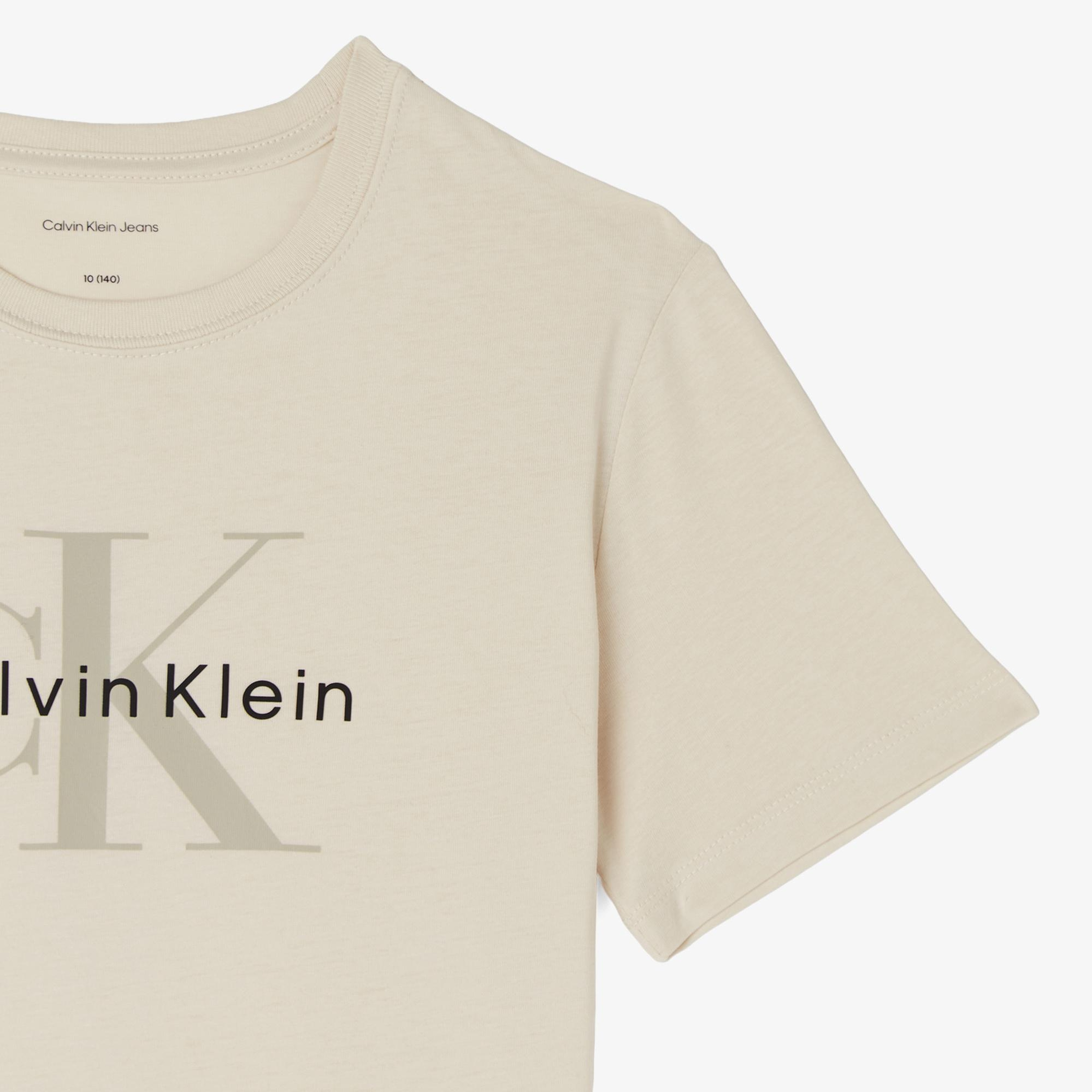 Calvin Klein Monogram Çocuk Gri T-Shirt