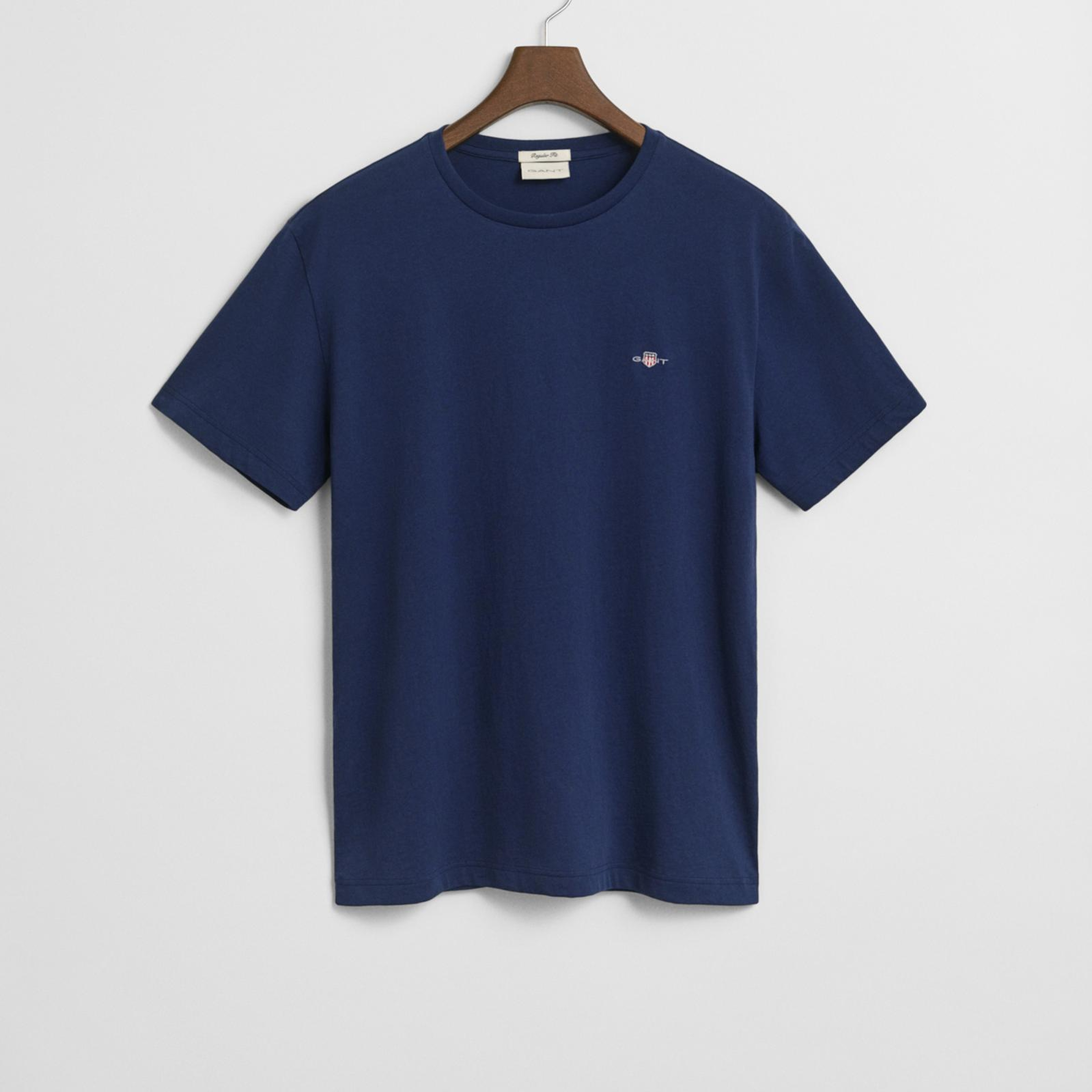 GANT Erkek Mavi Regular Fit Bisiklet Yaka T-Shirt
