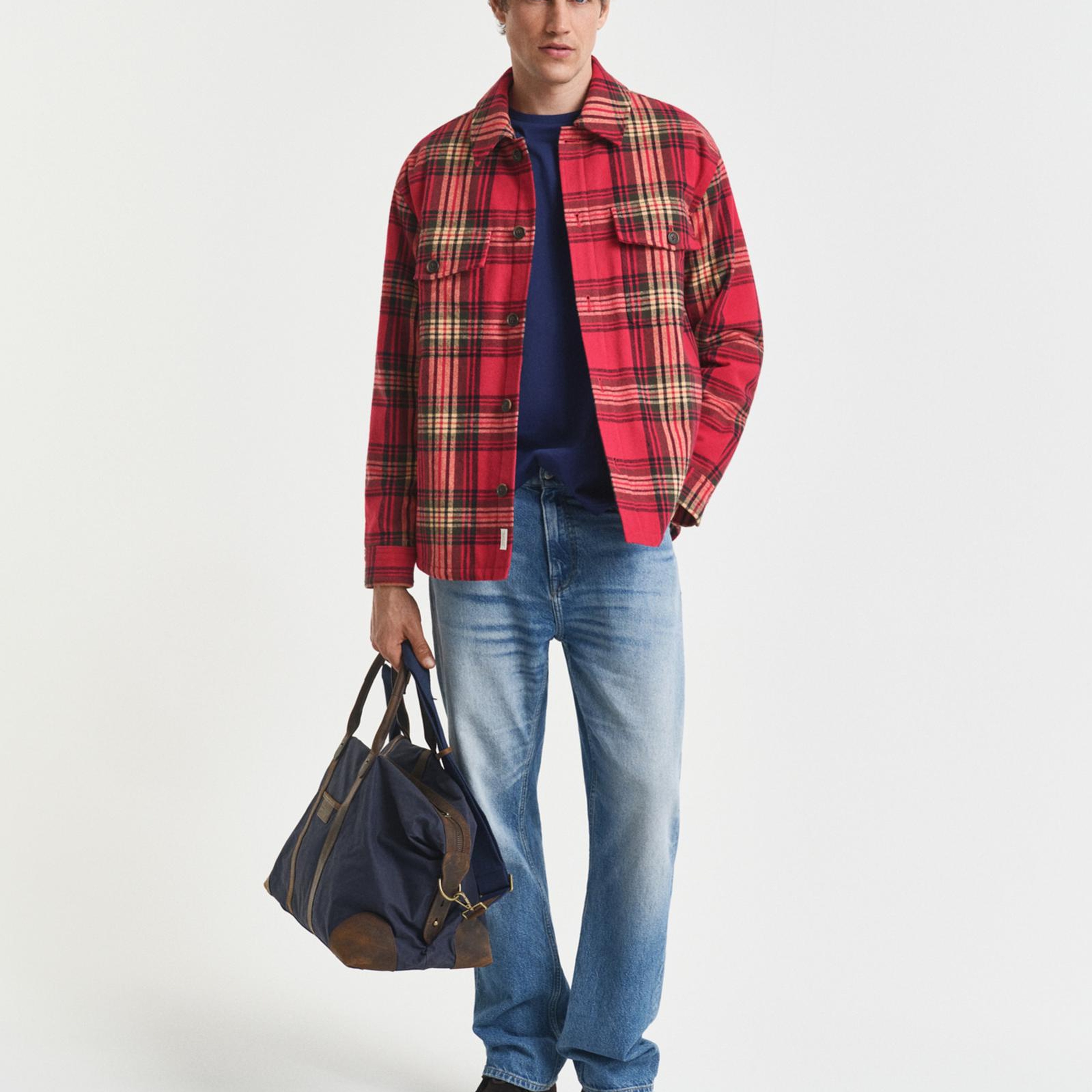 GANT Erkek Mavi Regular Fit Bisiklet Yaka T-Shirt