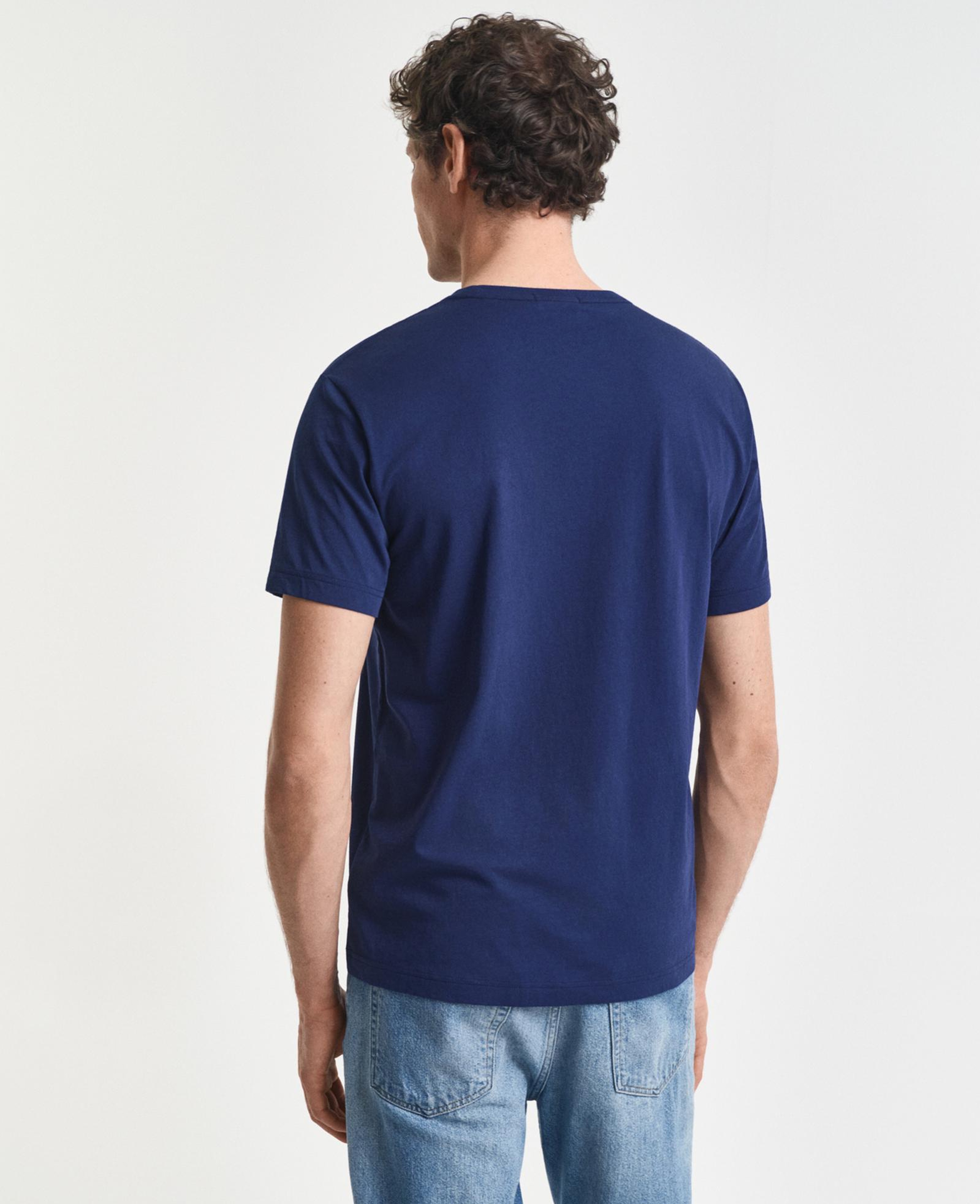 GANT Erkek Mavi Regular Fit Bisiklet Yaka T-Shirt