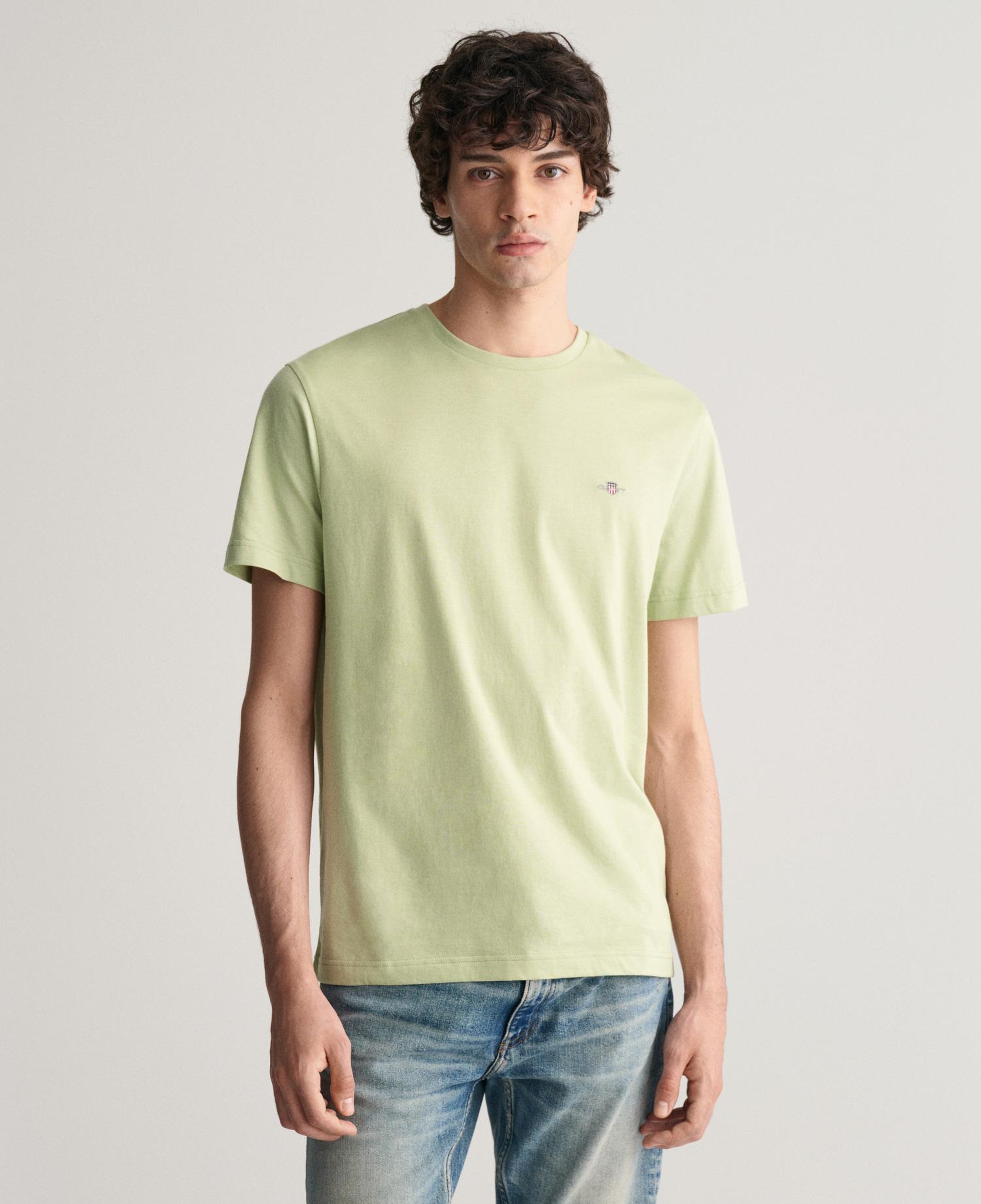 GANT Erkek Yeşil Regular Fit Bisiklet Yaka T-Shirt