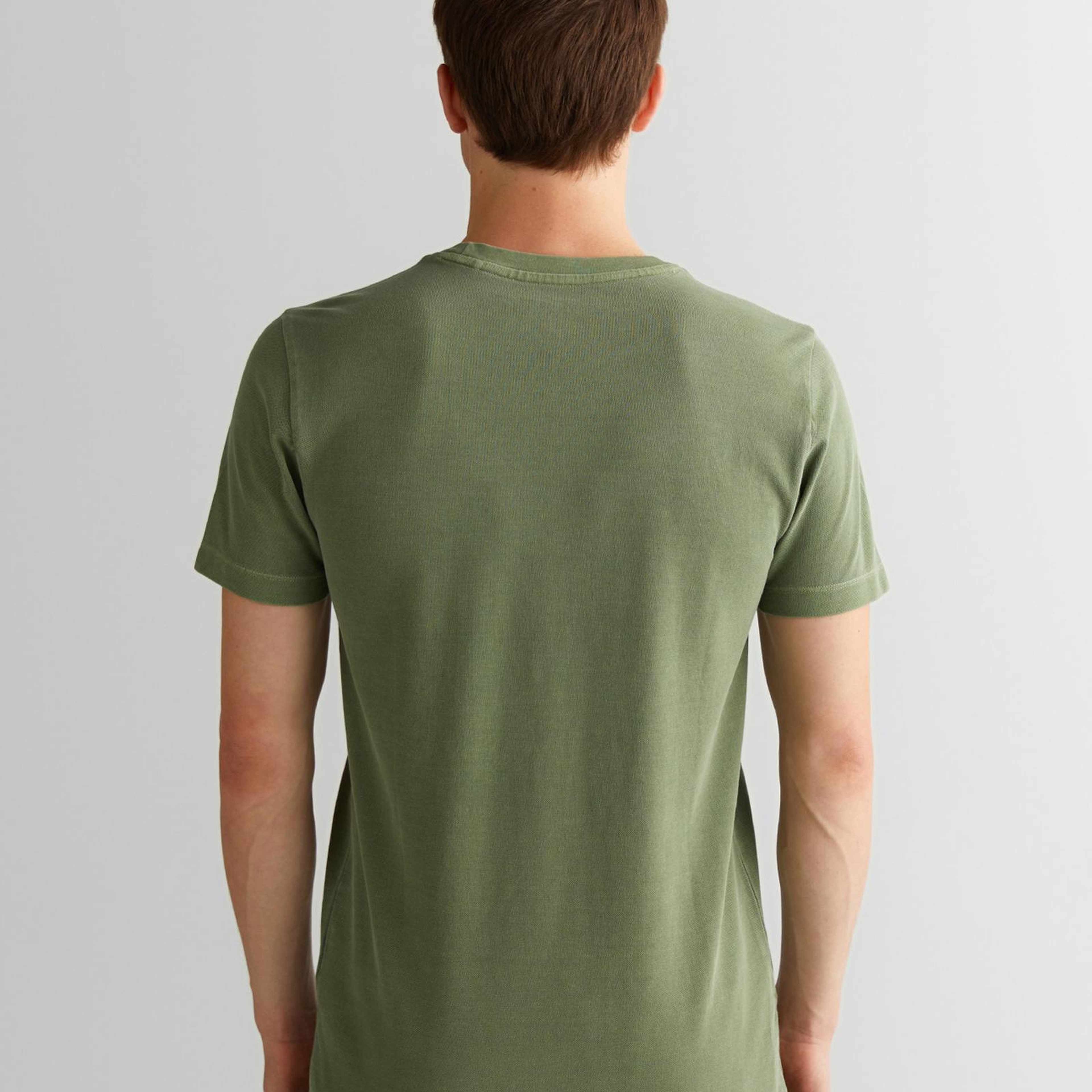 GANT Erkek Yeşil Slim Fit Bisiklet Yaka T-Shirt
