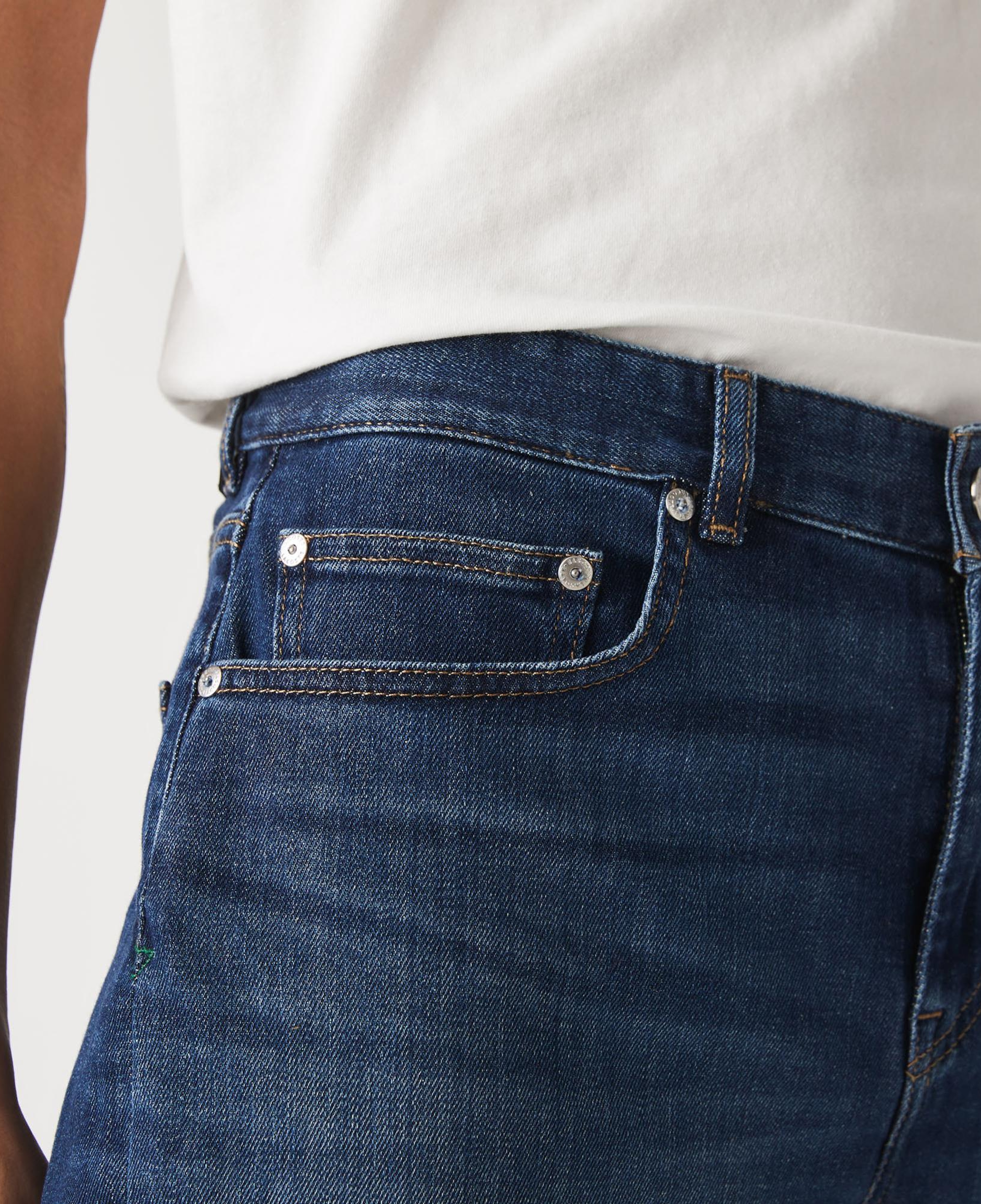 Erkek Slim Fit Denim Koyu Mavi Bermuda Şort