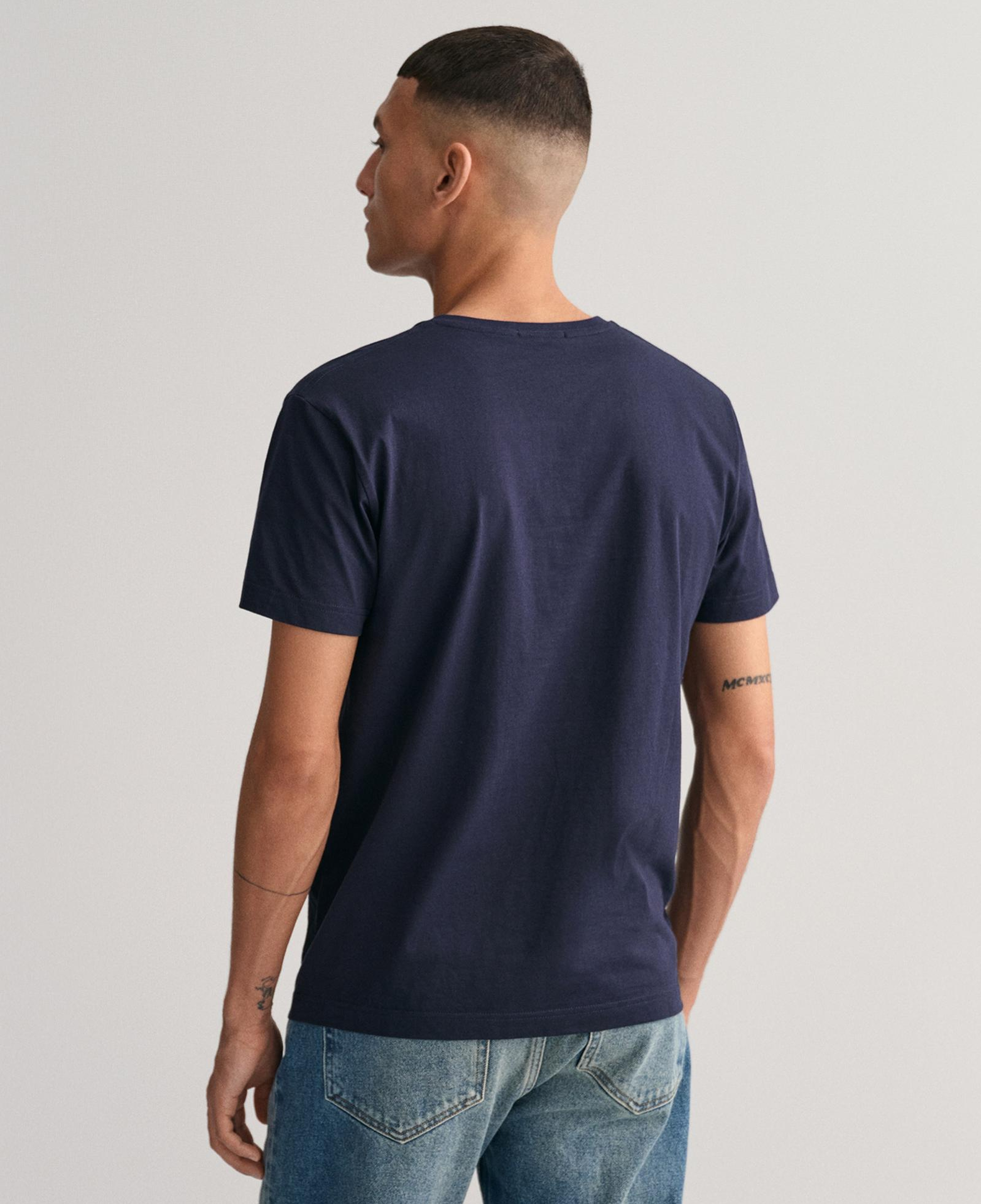 GANT Erkek Lacivert Slim Fit V Yaka T-Shirt