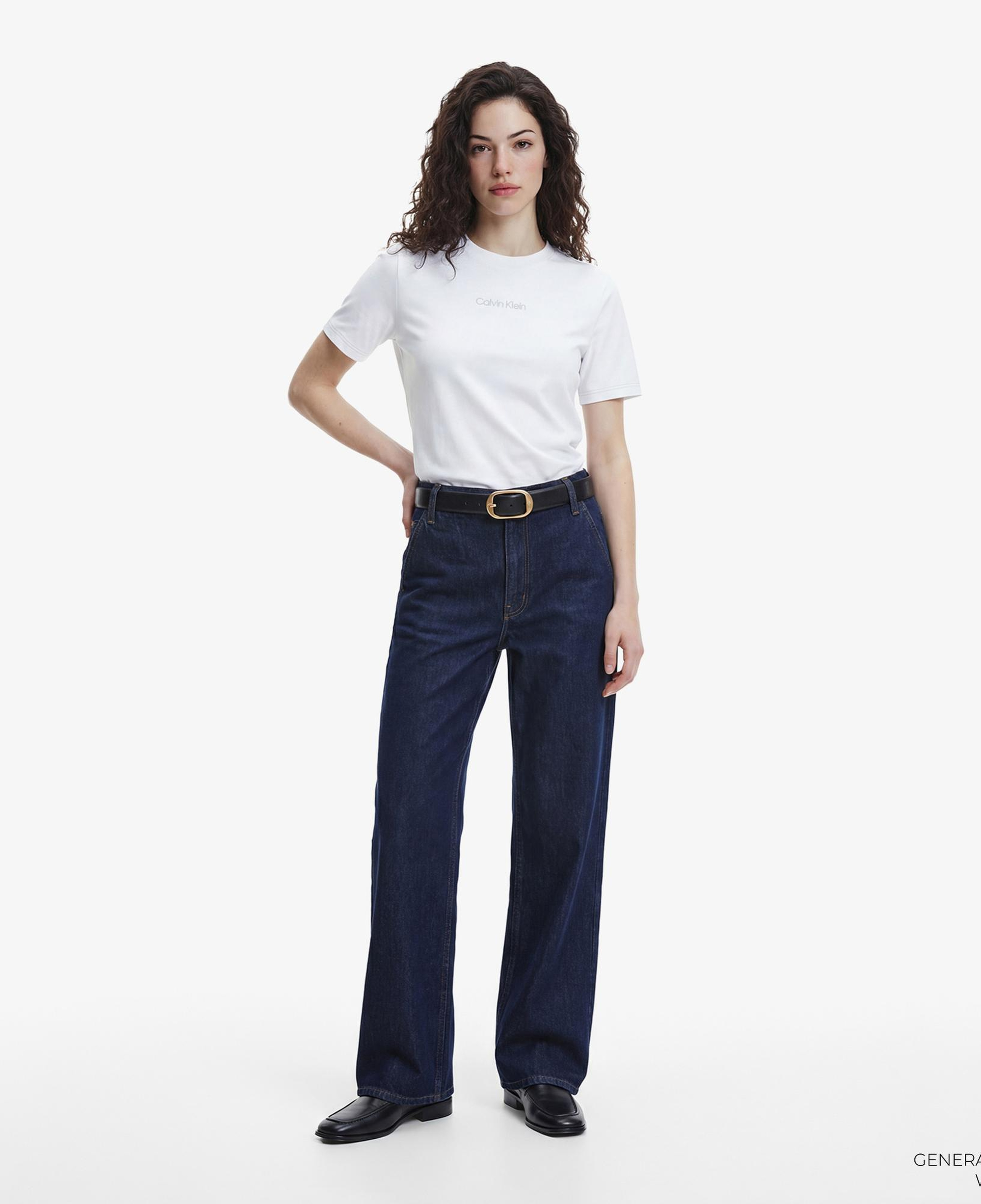 Calvin Klein Classic 20S Logo Grap Kadın Beyaz T-Shirt