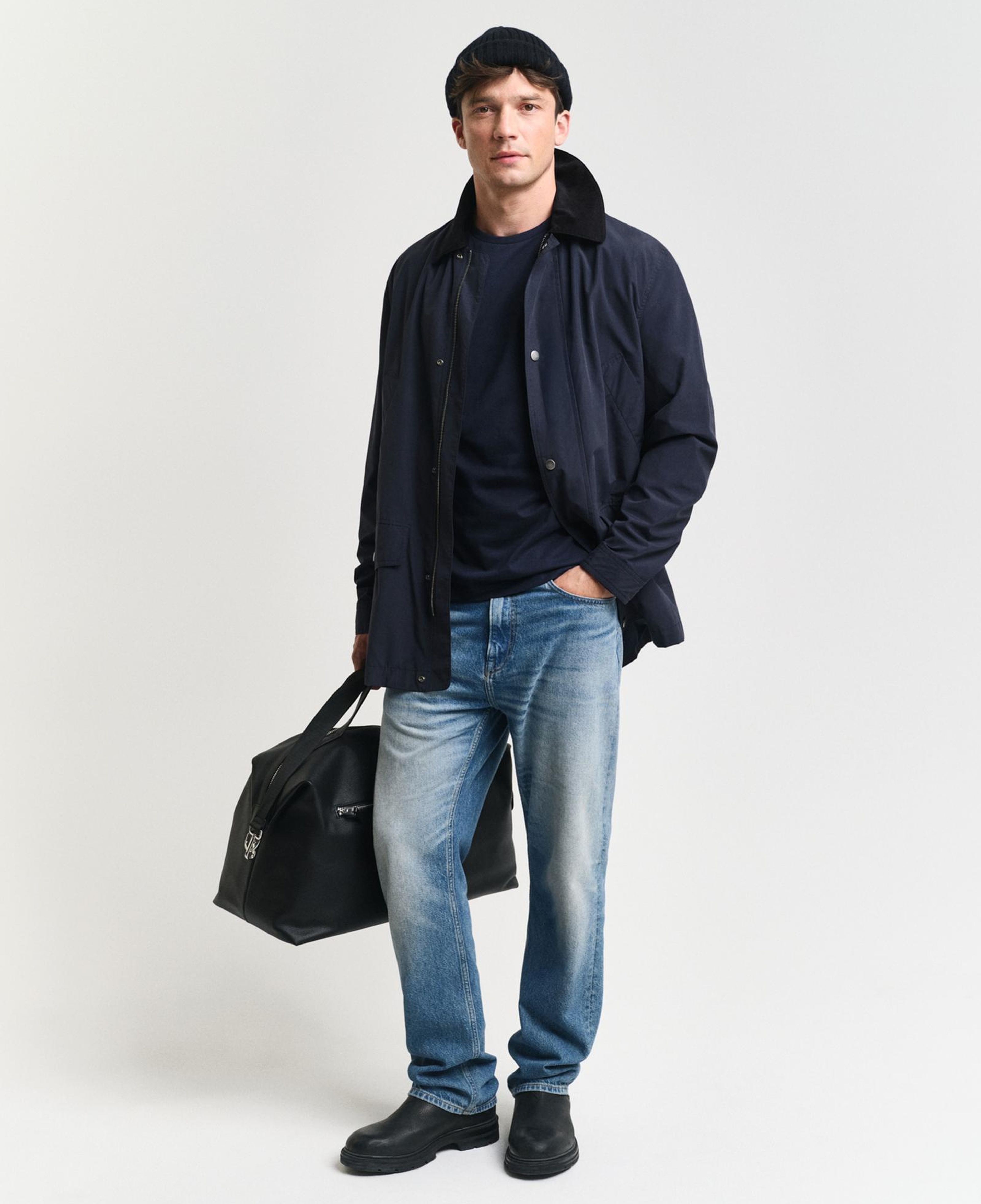 GANT Erkek Lacivert Regular Fit Bisiklet Yaka Uzun Kollu T-Shirt