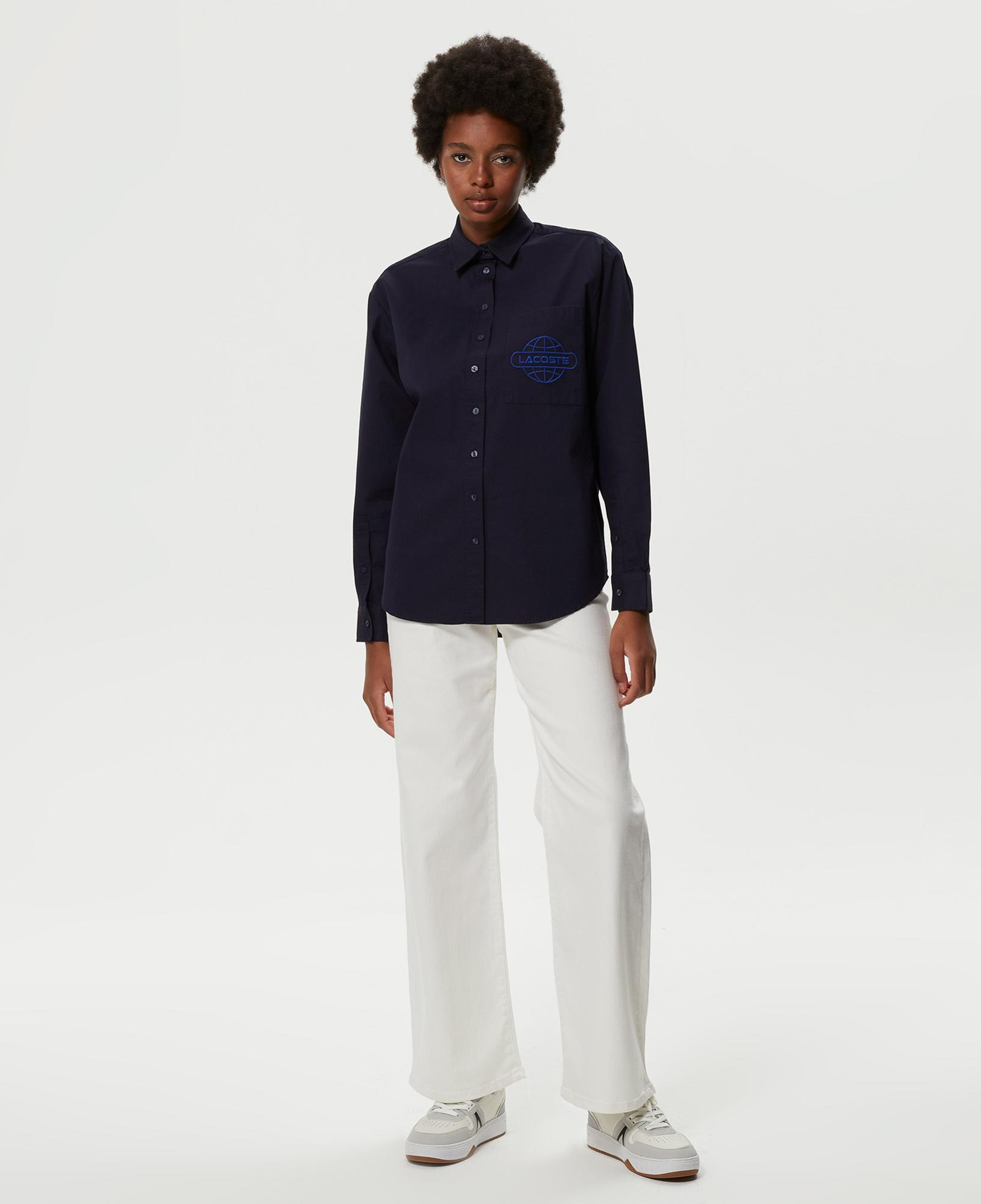 Kadın Relaxed Fit Lacivert Gömlek