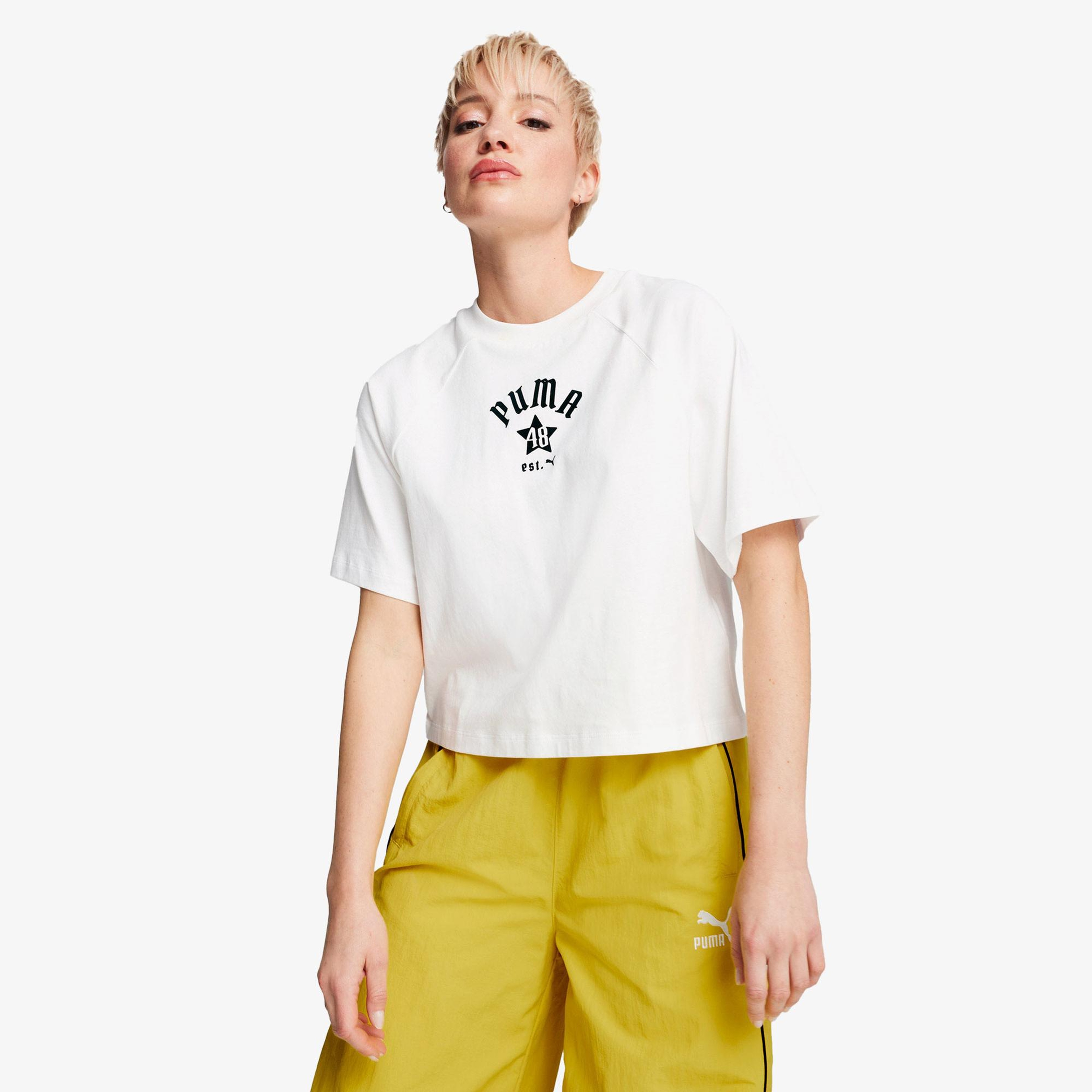 Puma Classıcs Relaxed Kadın Beyaz T-Shirt
