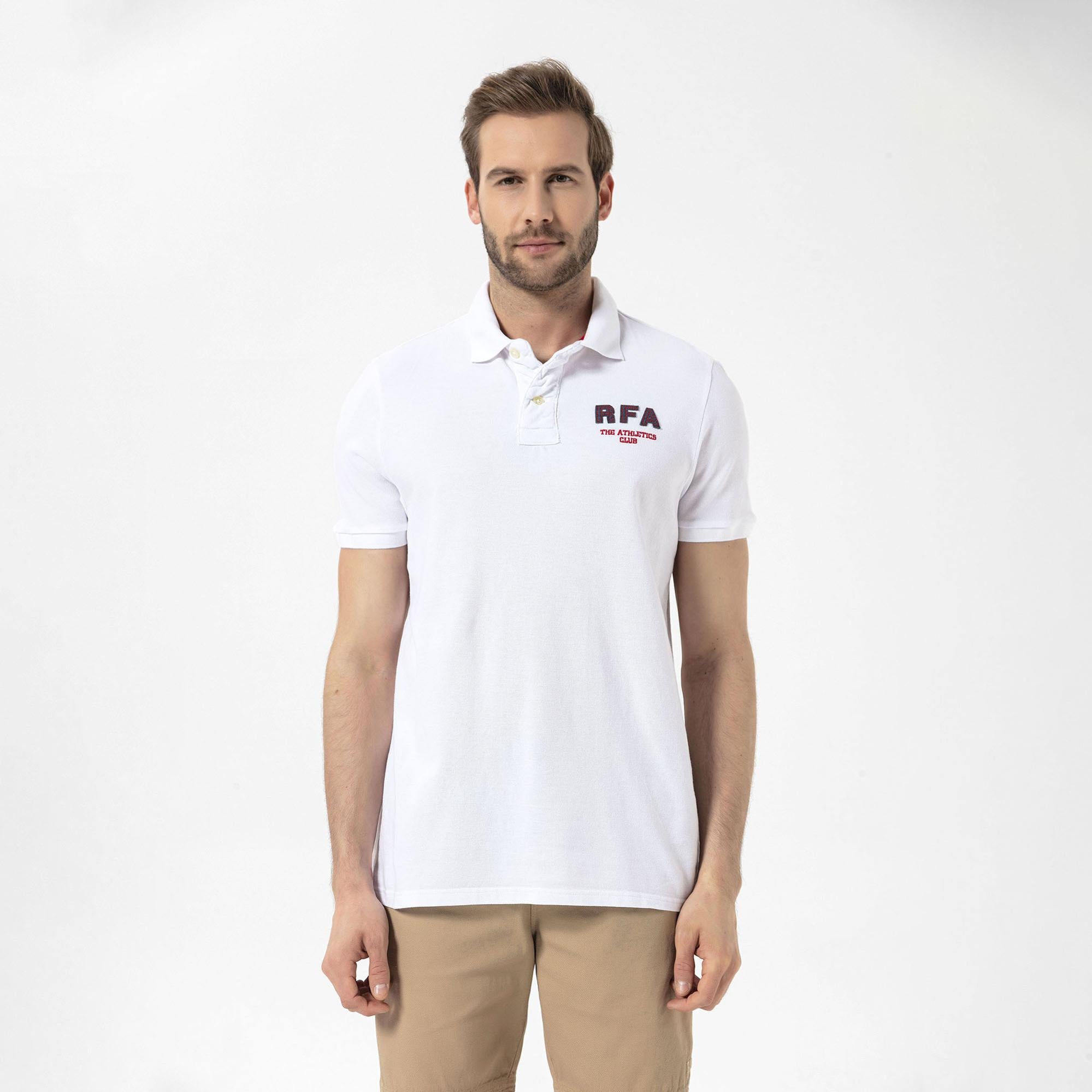 Routefield Prince Erkek Beyaz Polo Tişört