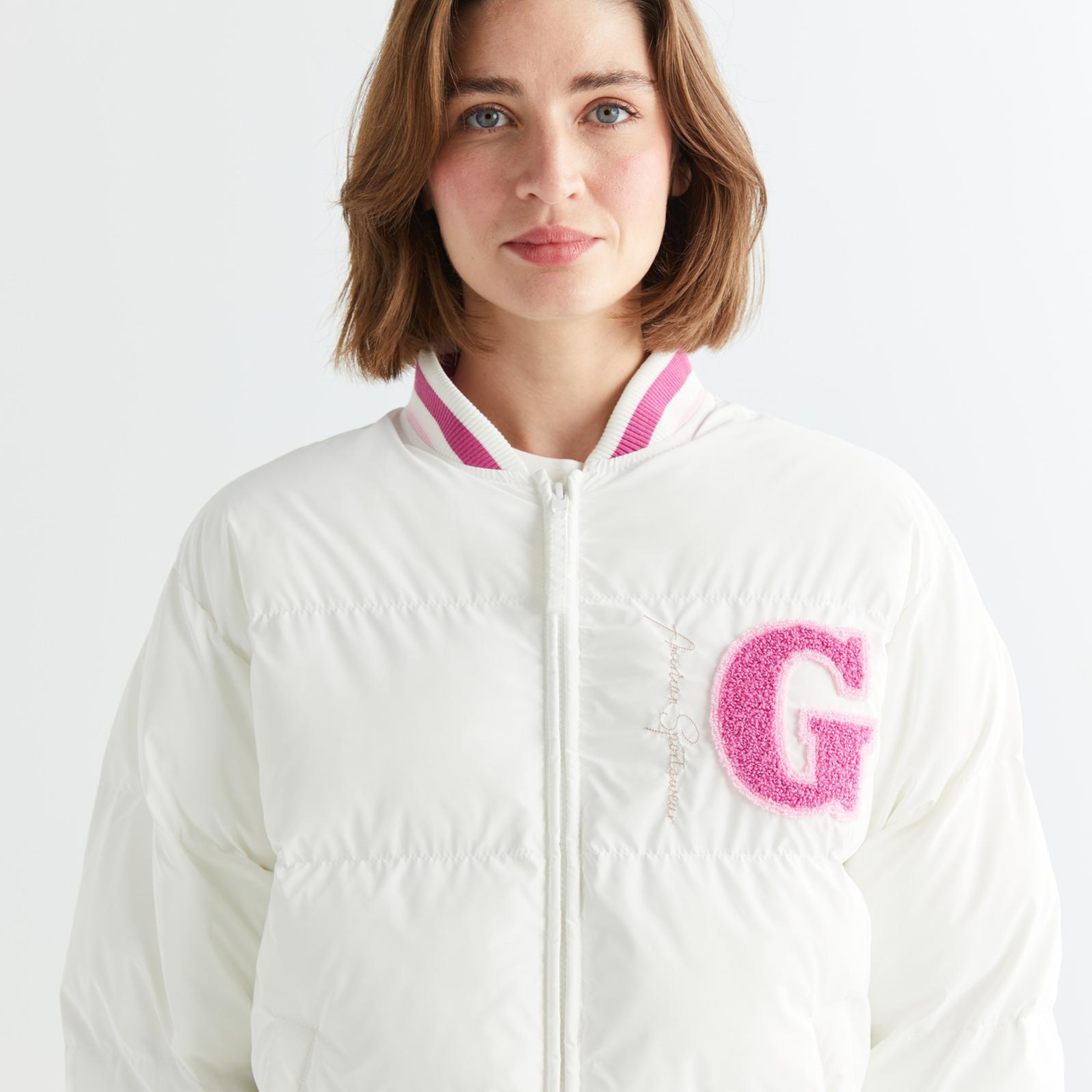 GANT Kadın Krem Hakim Yaka Logolu Bomber Ceket