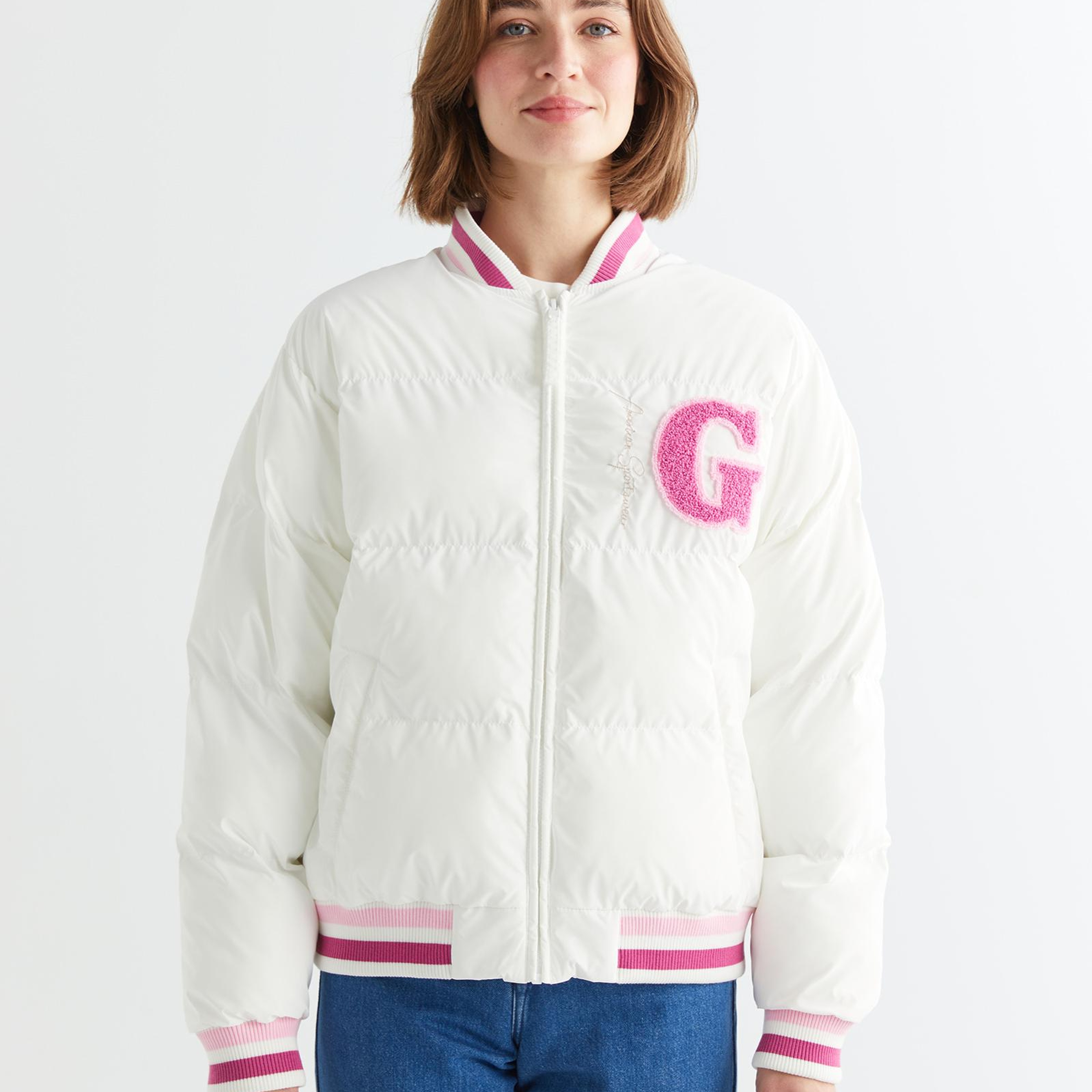 GANT Kadın Krem Hakim Yaka Logolu Bomber Ceket