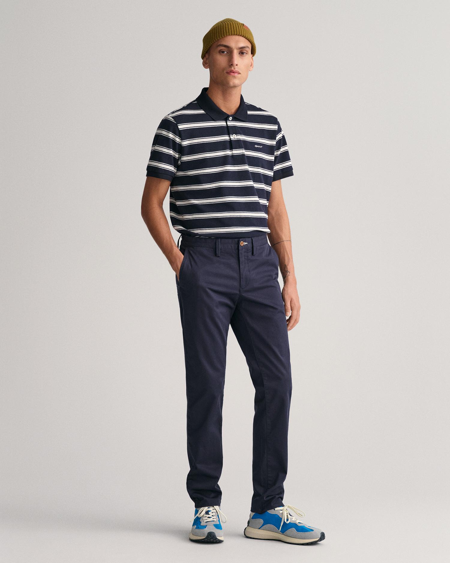 GANT Erkek Lacivert Slim Fit Chino Pantolon