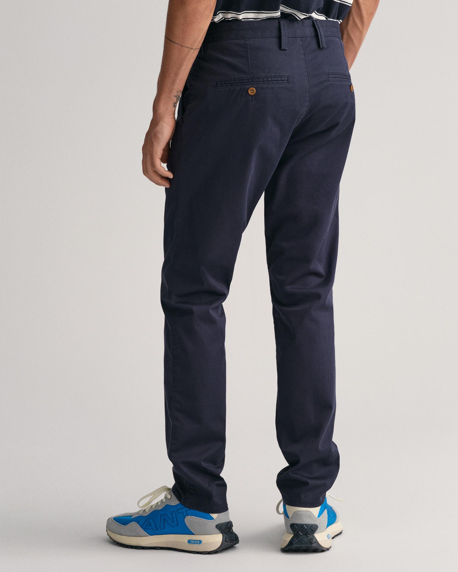 GANT Erkek Lacivert Slim Fit Chino Pantolon