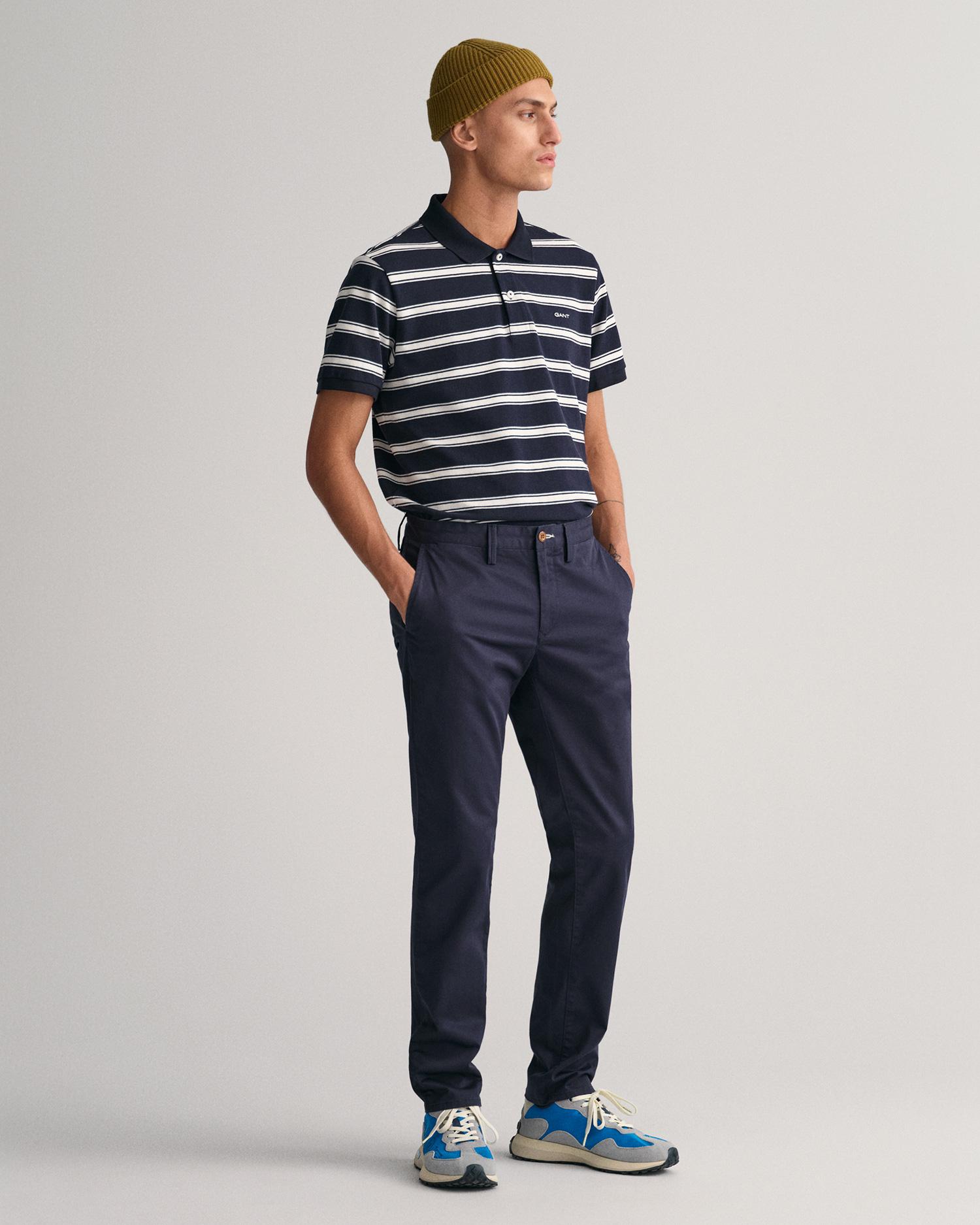 GANT Erkek Lacivert Slim Fit Chino Pantolon