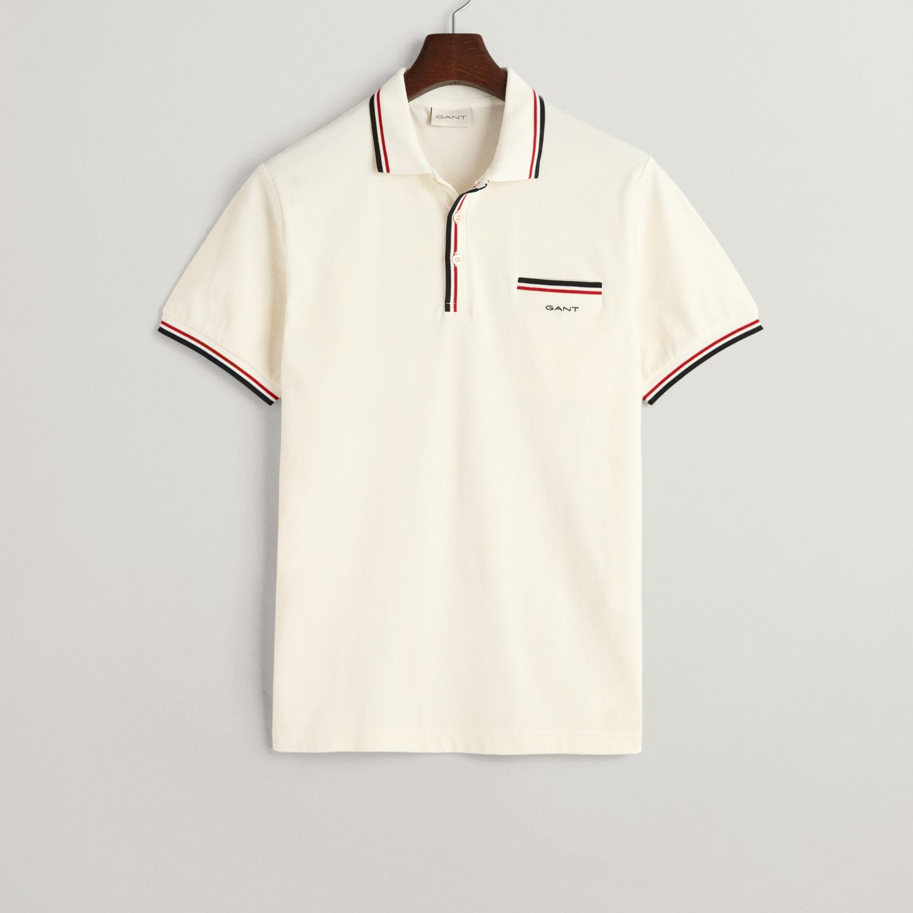 GANT Erkek Krem Regular Fit Çizgili Polo
