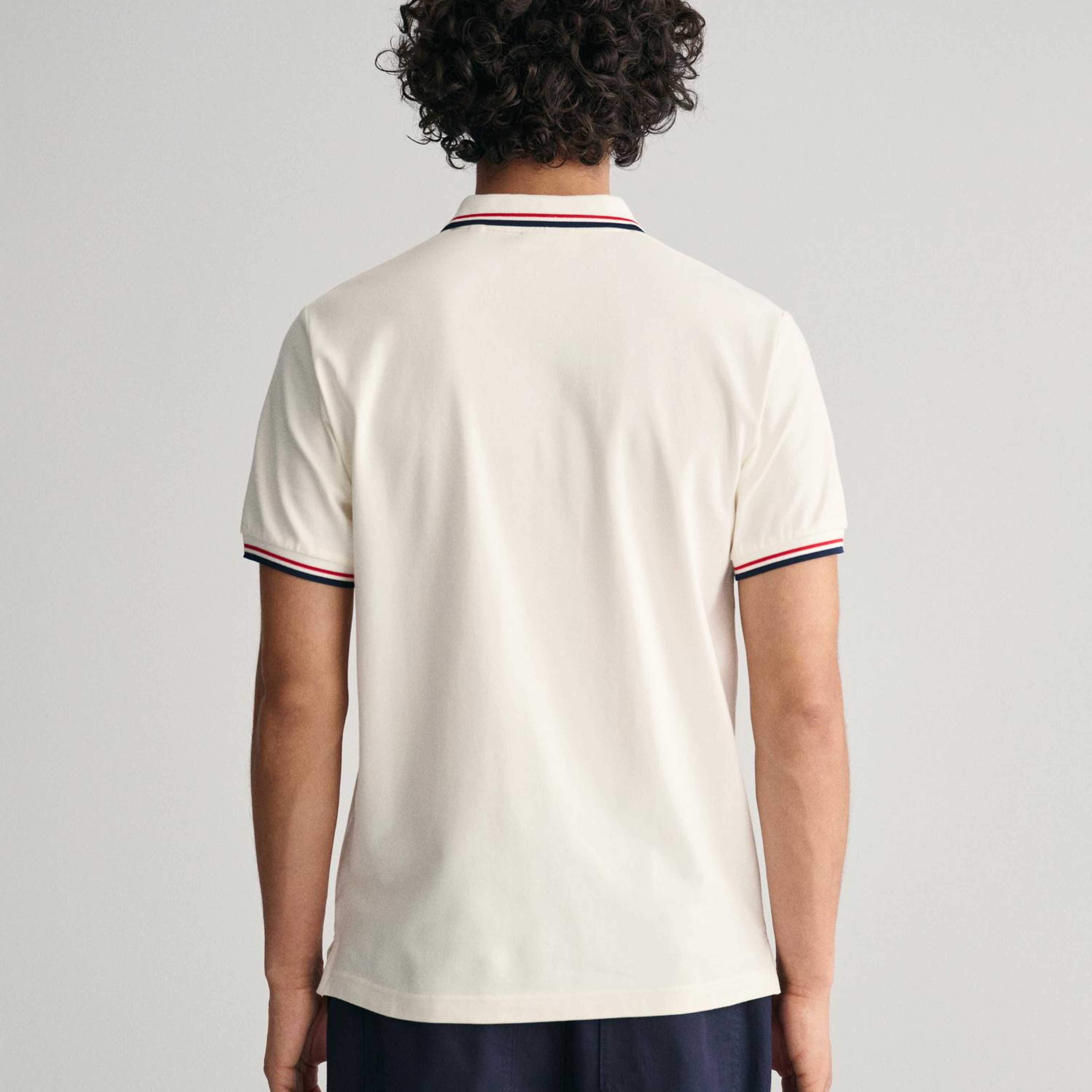 GANT Erkek Krem Regular Fit Çizgili Polo
