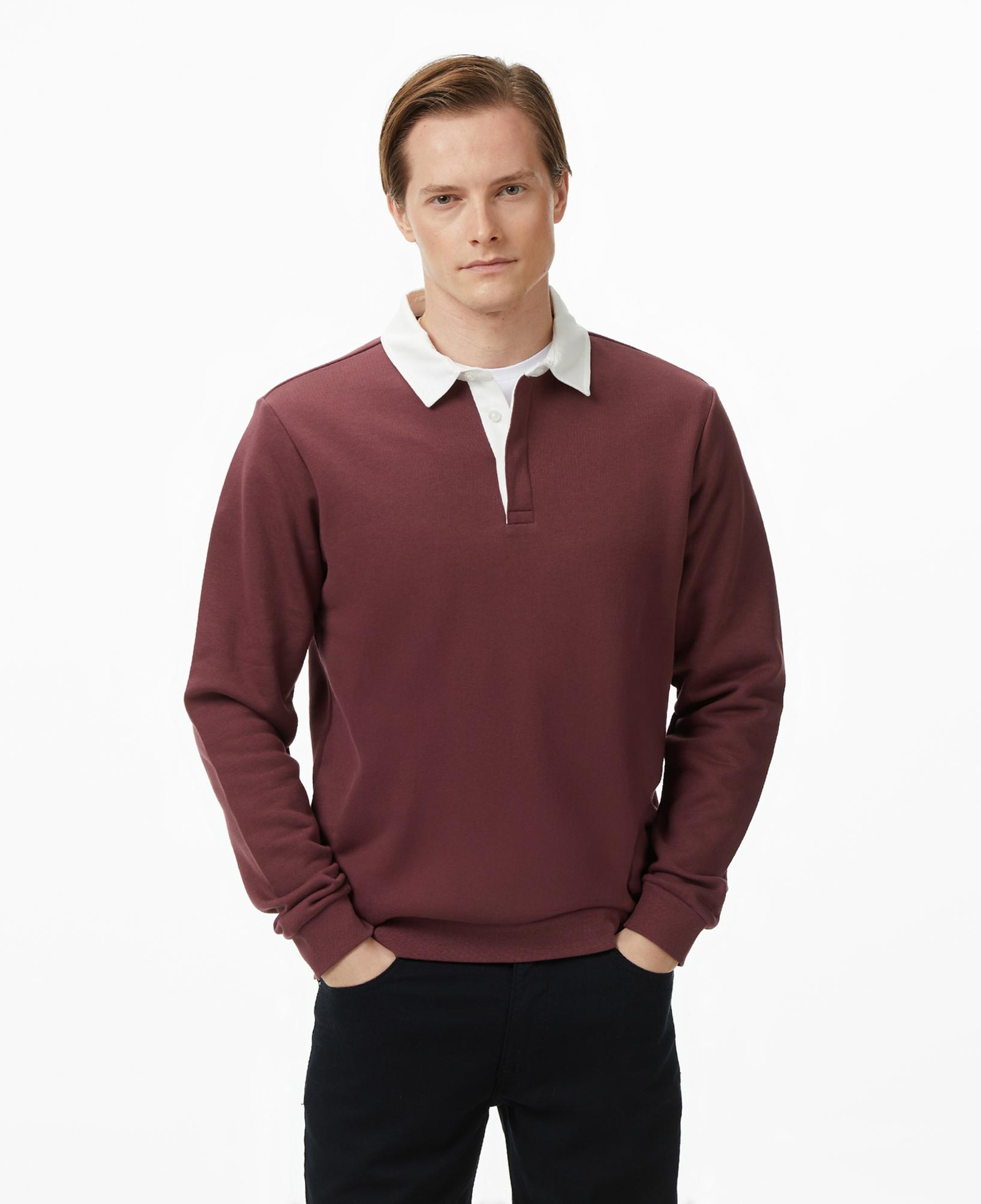 Nautica Erkek Bordo Uzun Kollu Polo Yaka T-Shirt