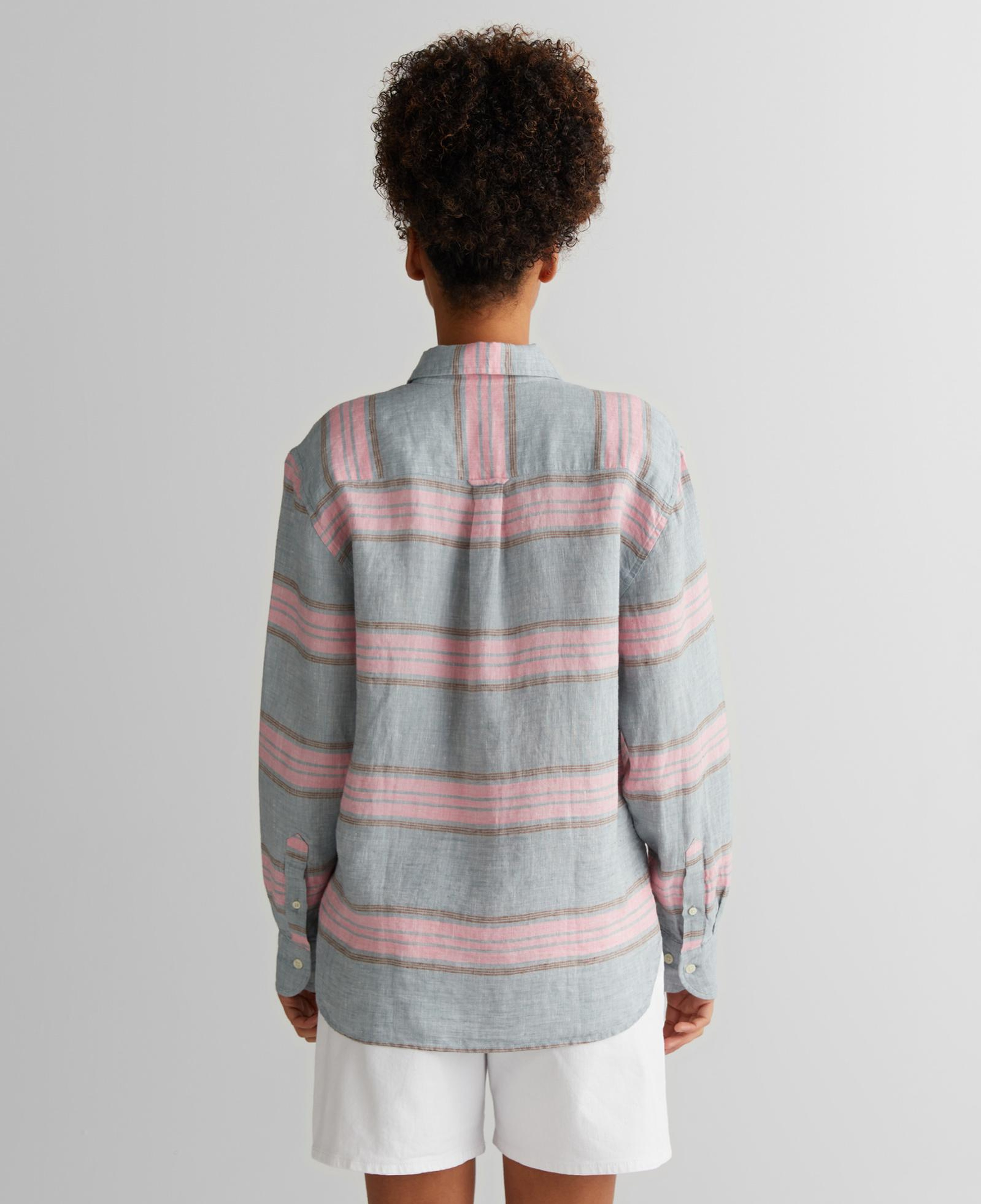 GANT Kadın Gri Klasik Yaka Çizgili Gömlek