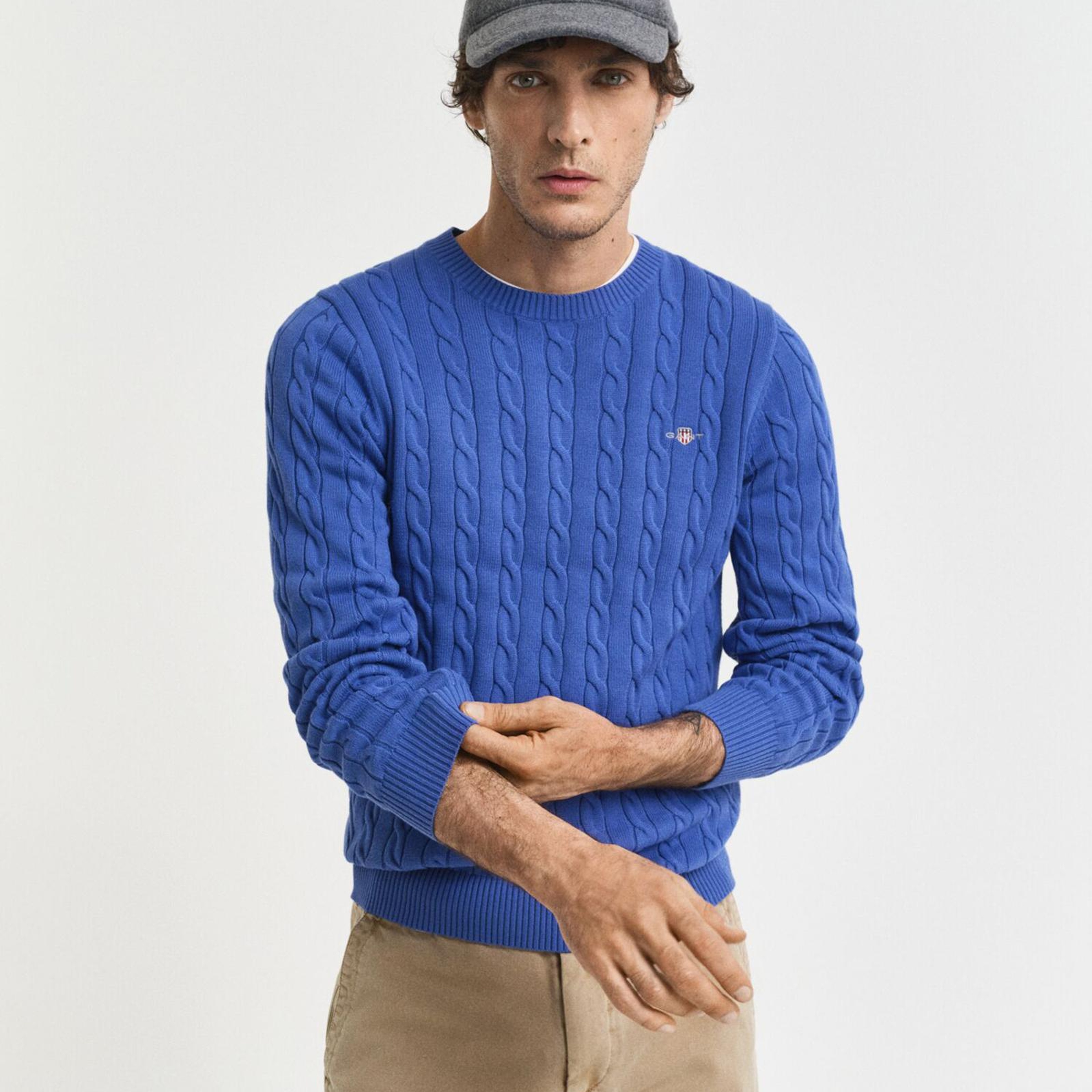 GANT Erkek Mavi Regular Fit Triko