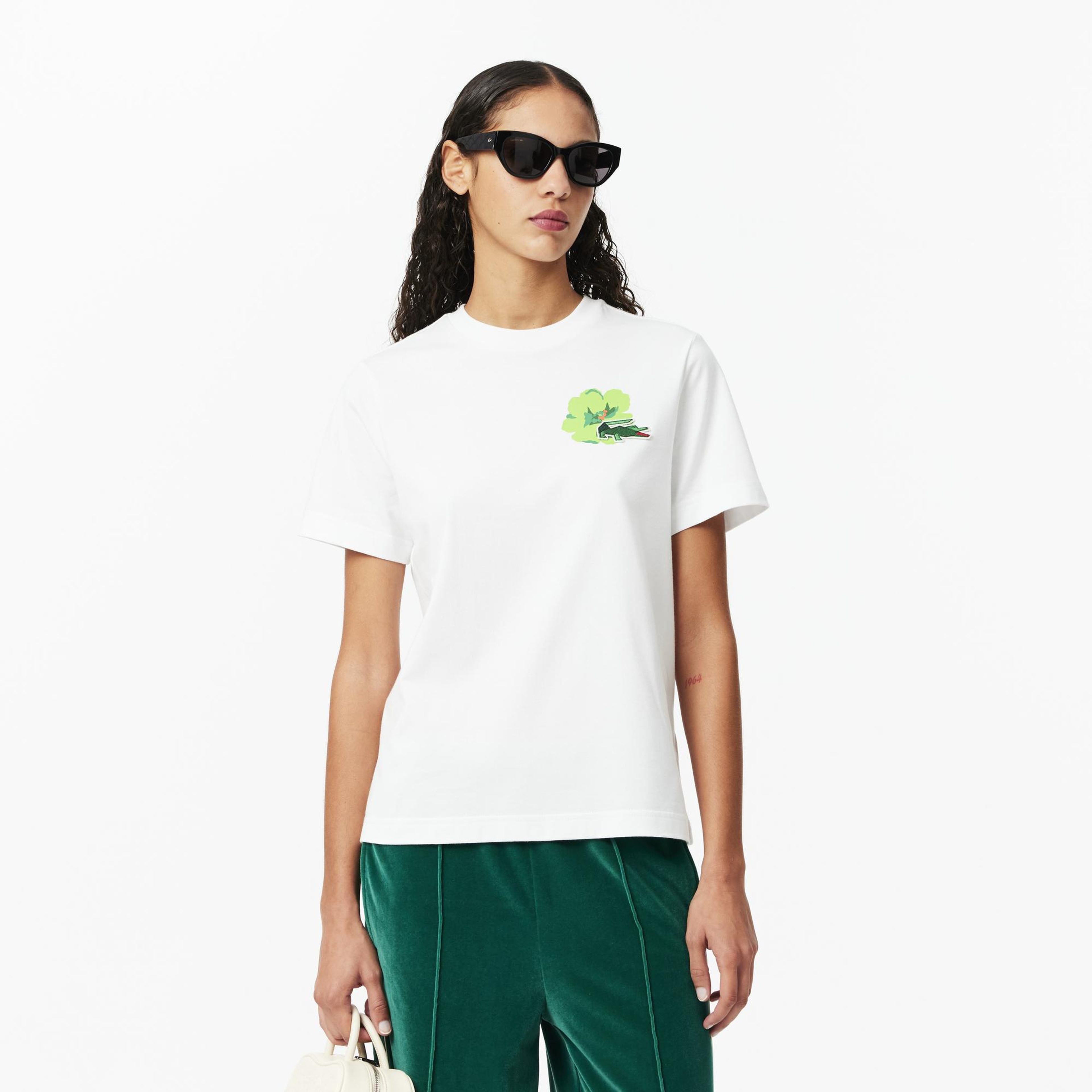 Kadın Regular Fit Bisiklet Yaka Beyaz T-Shirt