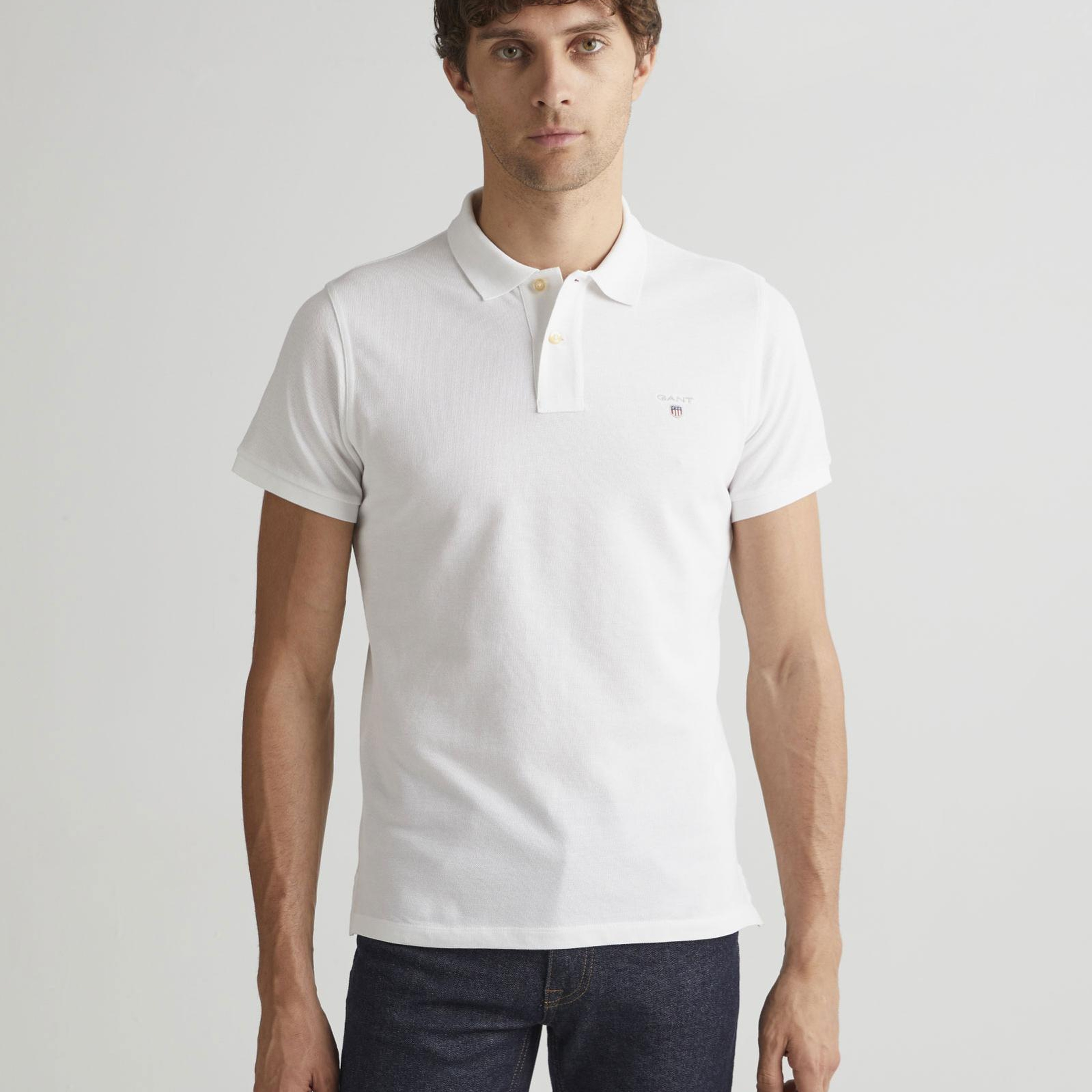 GANT Erkek Beyaz Regular Fit Polo