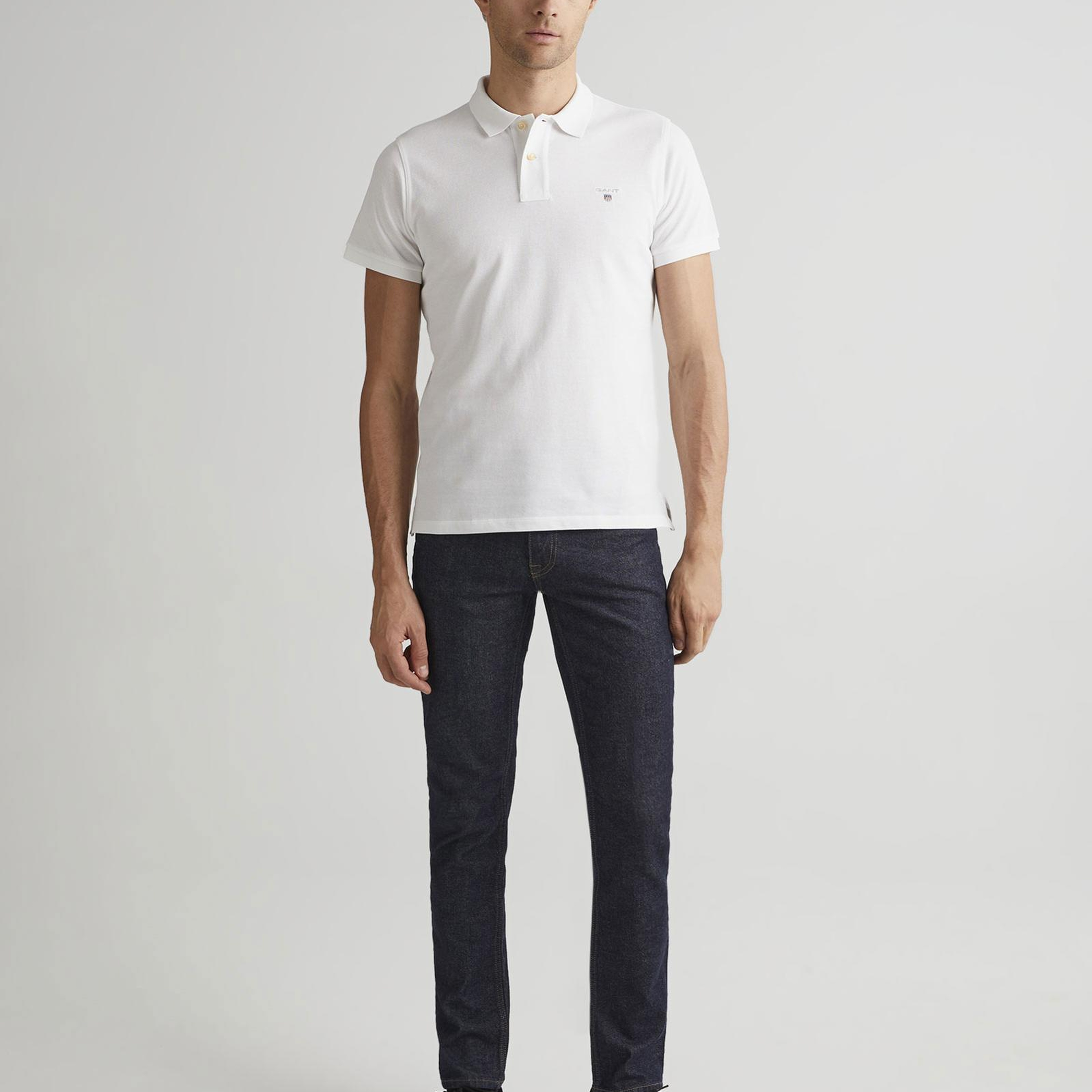 GANT Erkek Beyaz Regular Fit Polo