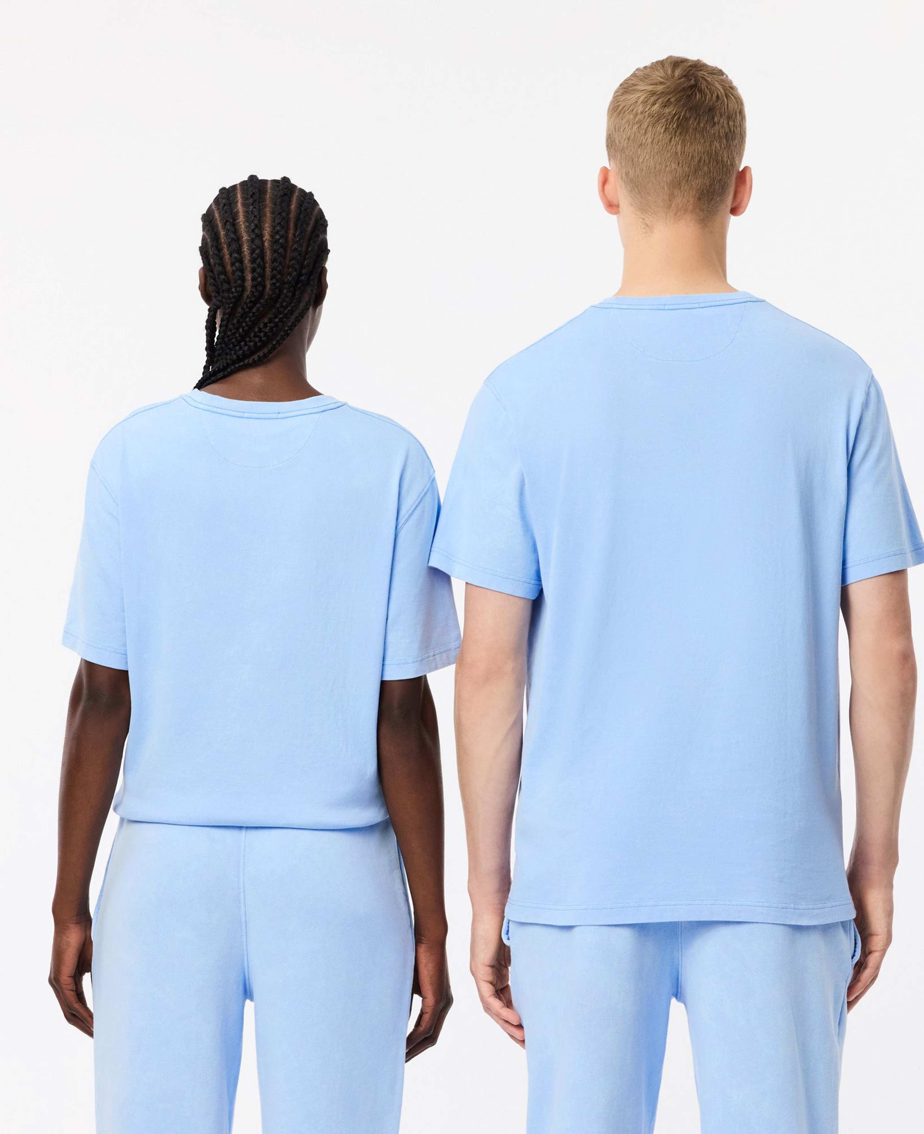 Unisex Classic Fit Bisiklet Yaka Açık Mavi T-Shirt