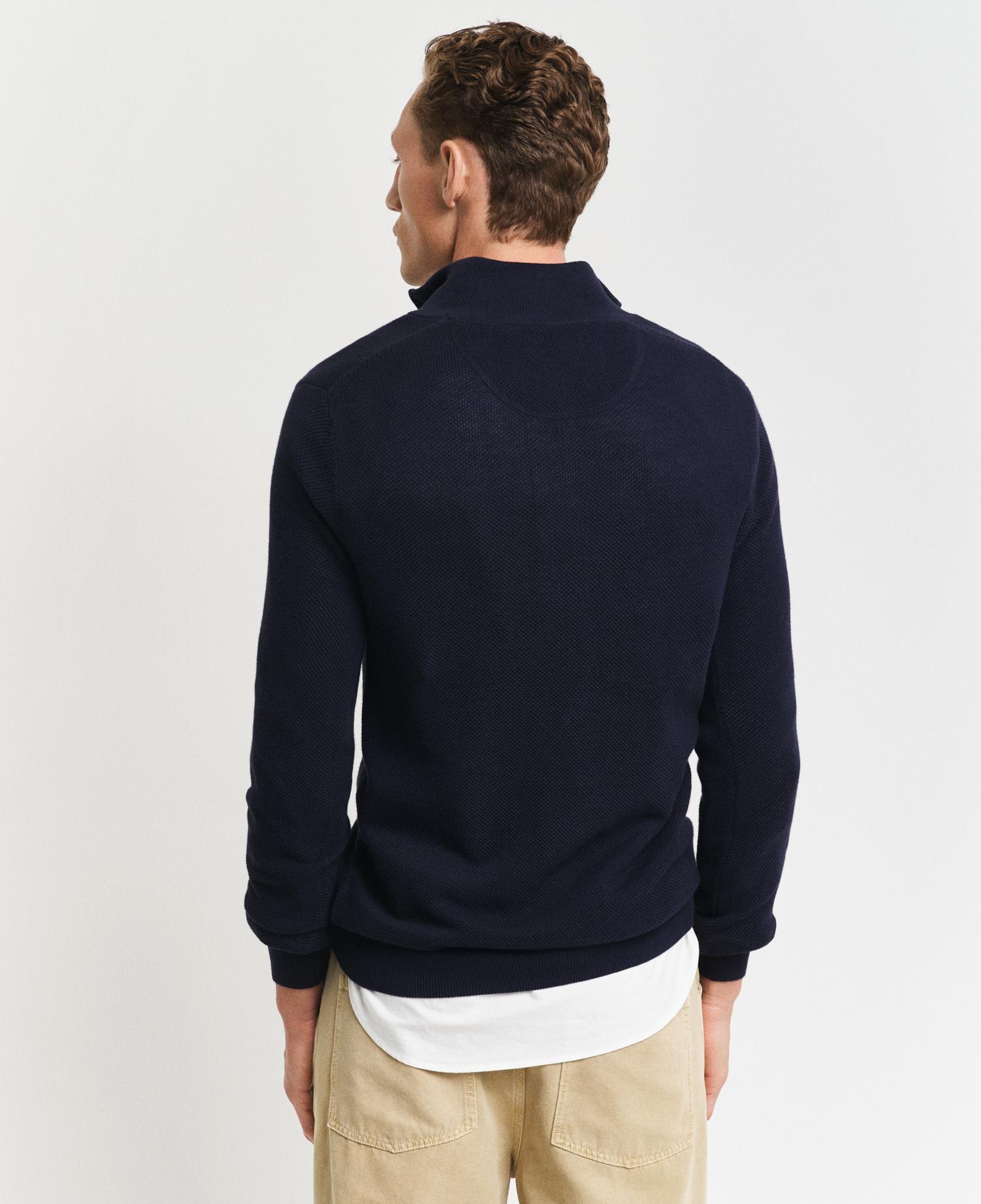 GANT Erkek Lacivert Regular Fit Yarım Fermuarlı Kazak