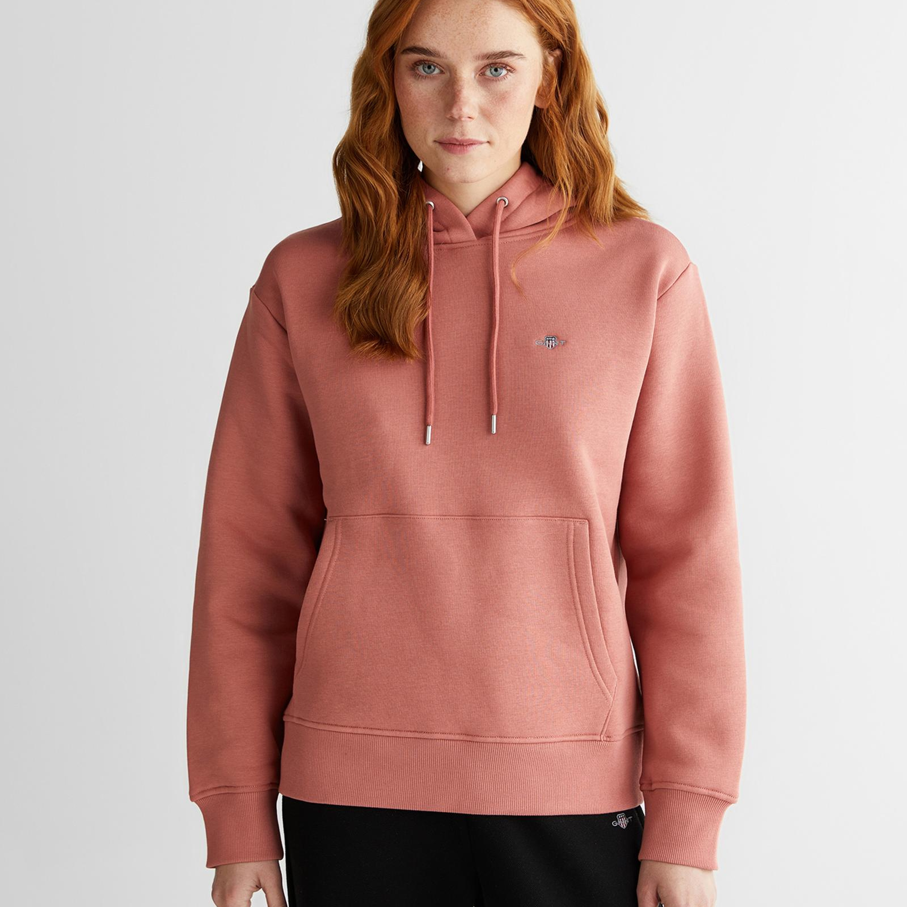 GANT Kadın Pembe Relaxed Fit Kapüşonlu Sweatshirt