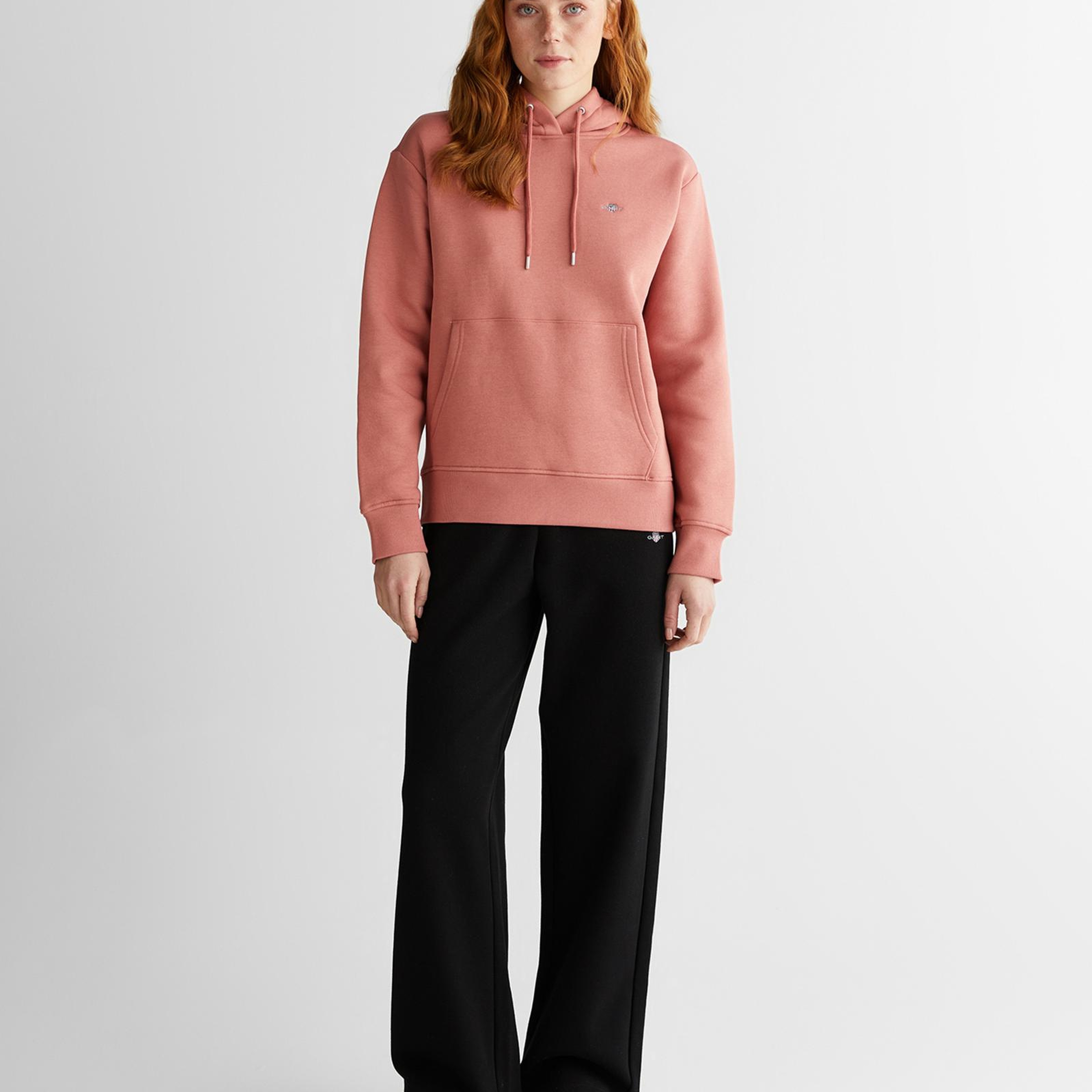 GANT Kadın Pembe Relaxed Fit Kapüşonlu Sweatshirt