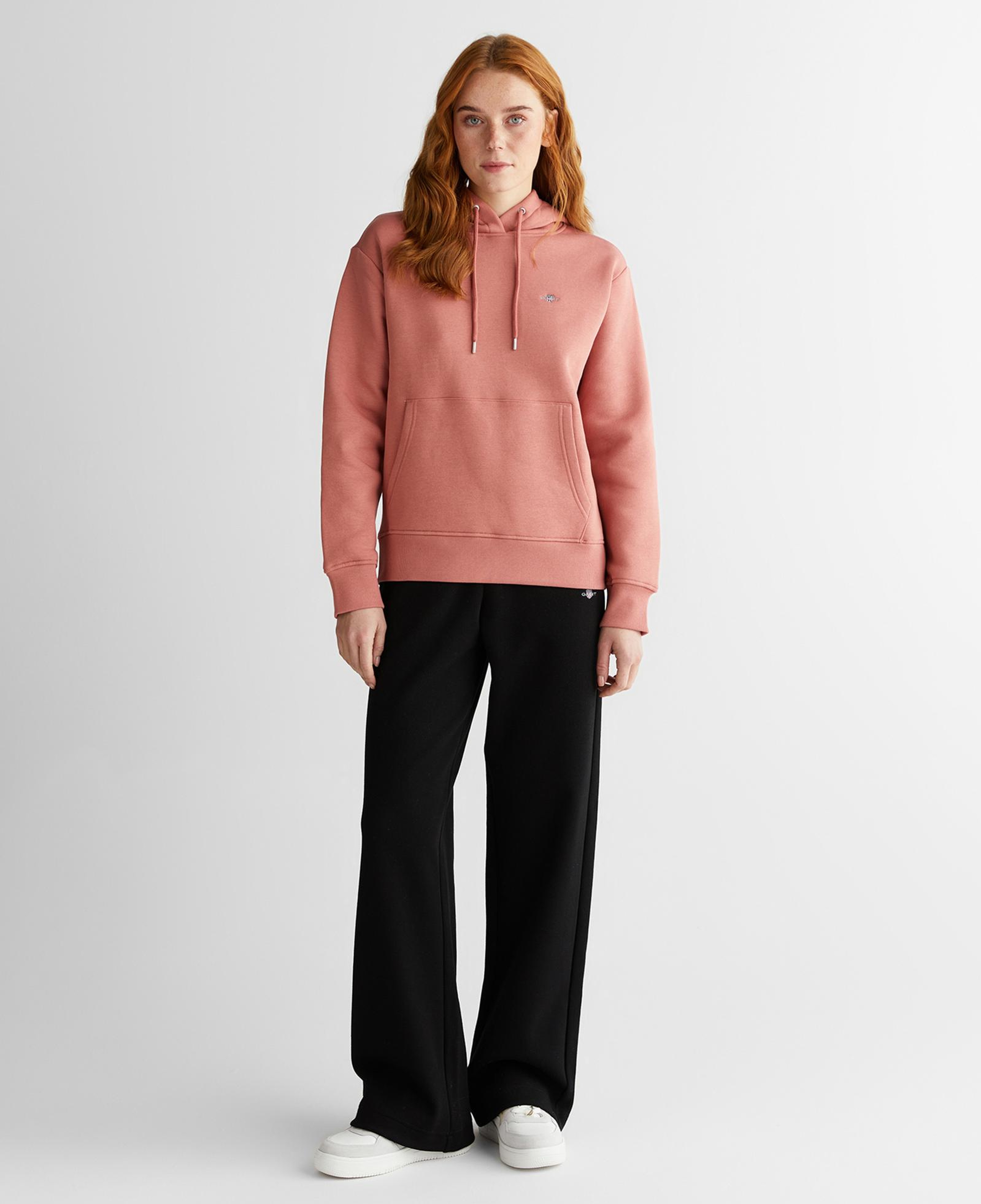 GANT Kadın Pembe Relaxed Fit Kapüşonlu Sweatshirt