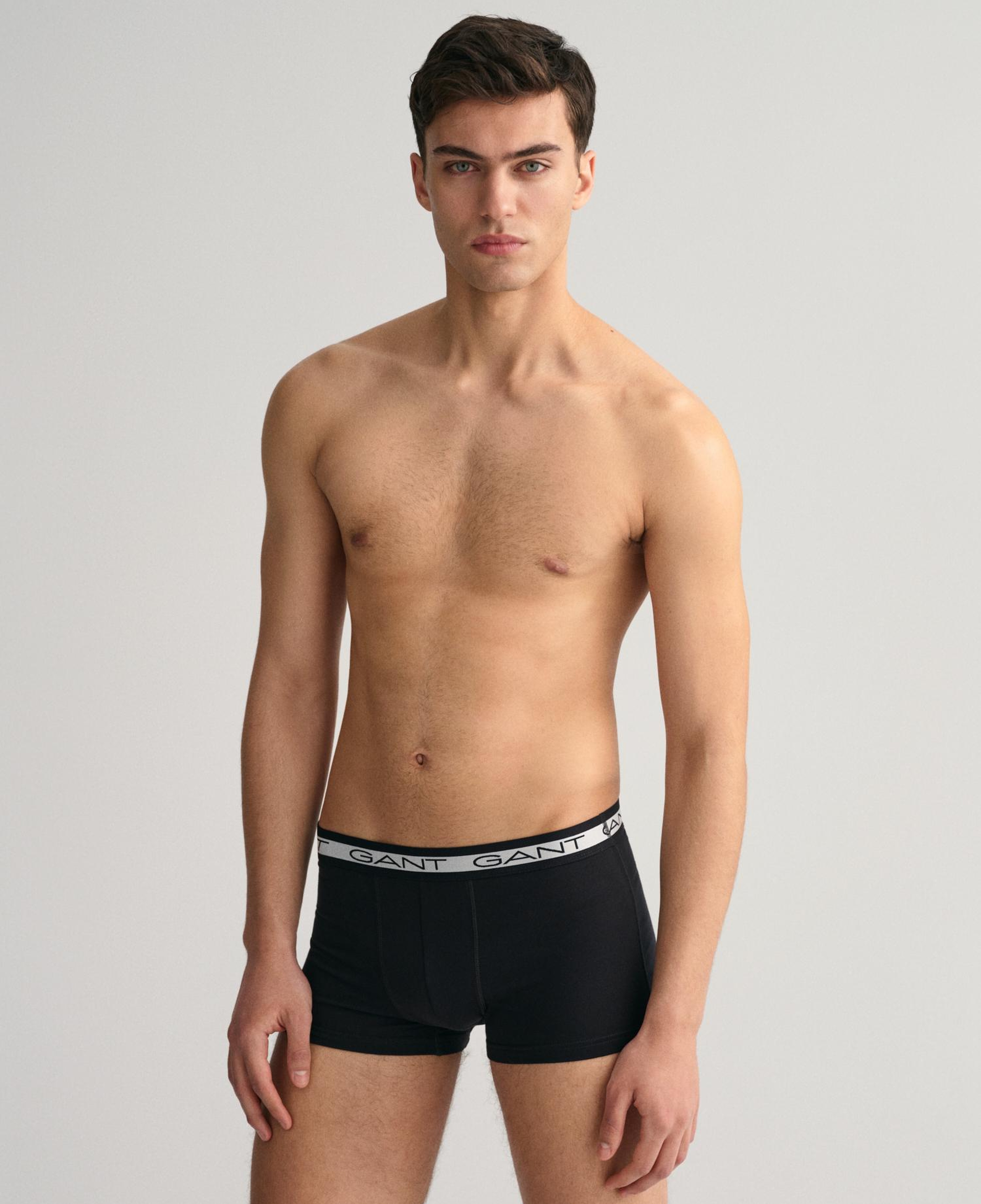 GANT Erkek Siyah Slim Fit Logolu 3'lü Boxer