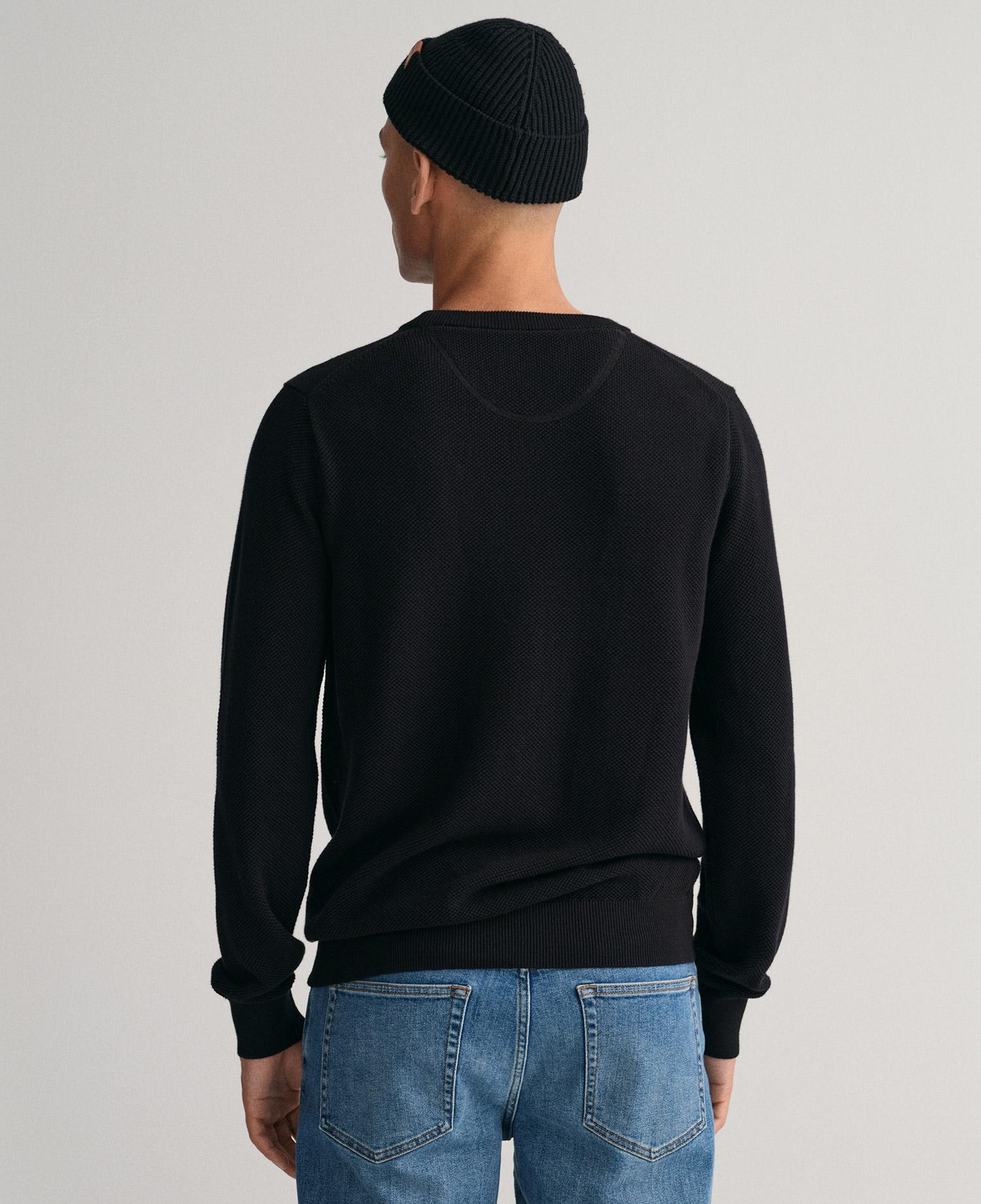 GANT Erkek Siyah Regular Fit Bisiklet Yaka Kazak