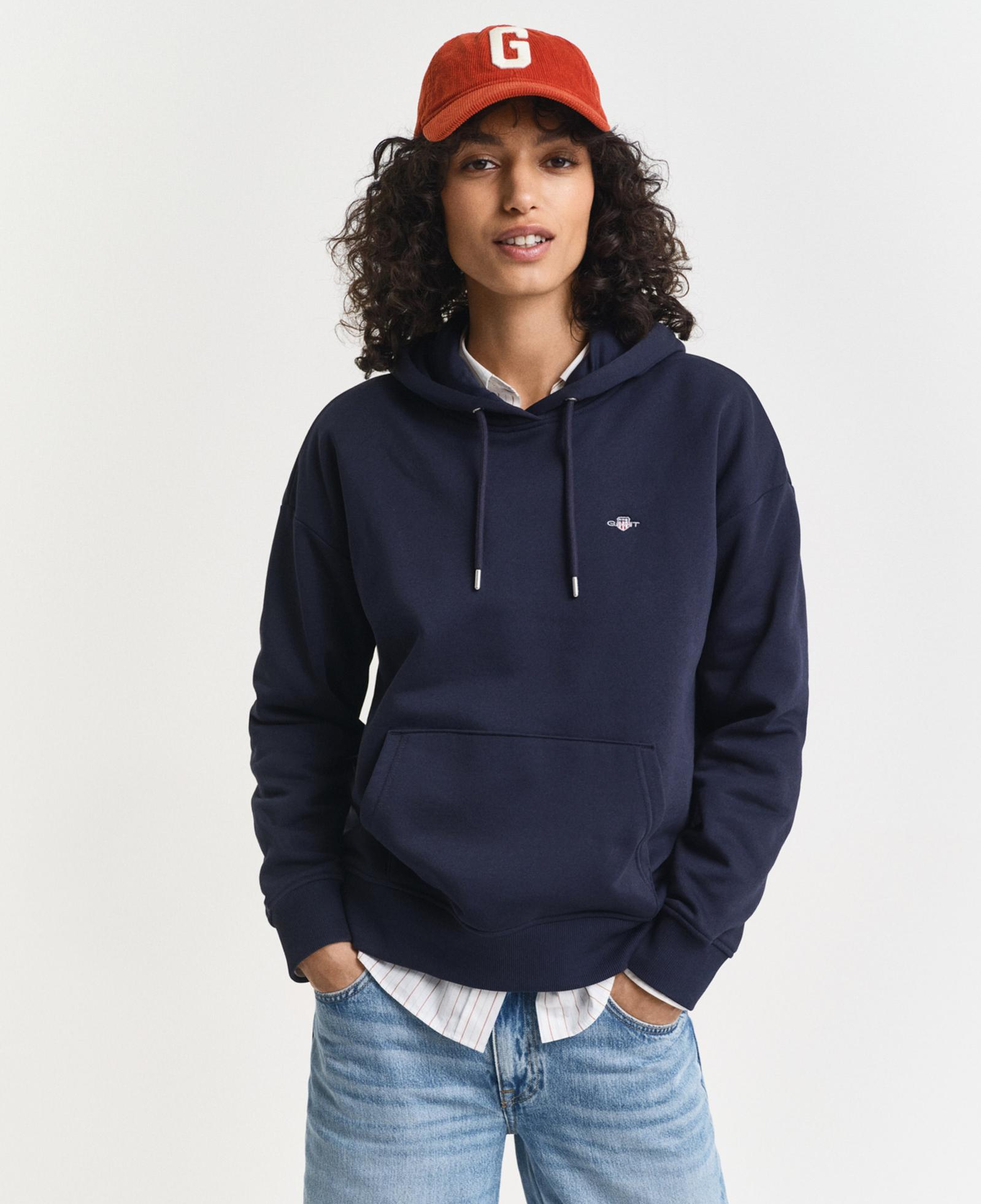 GANT Kadın Lacivert Relaxed Fit Kapüşonlu Sweatshirt