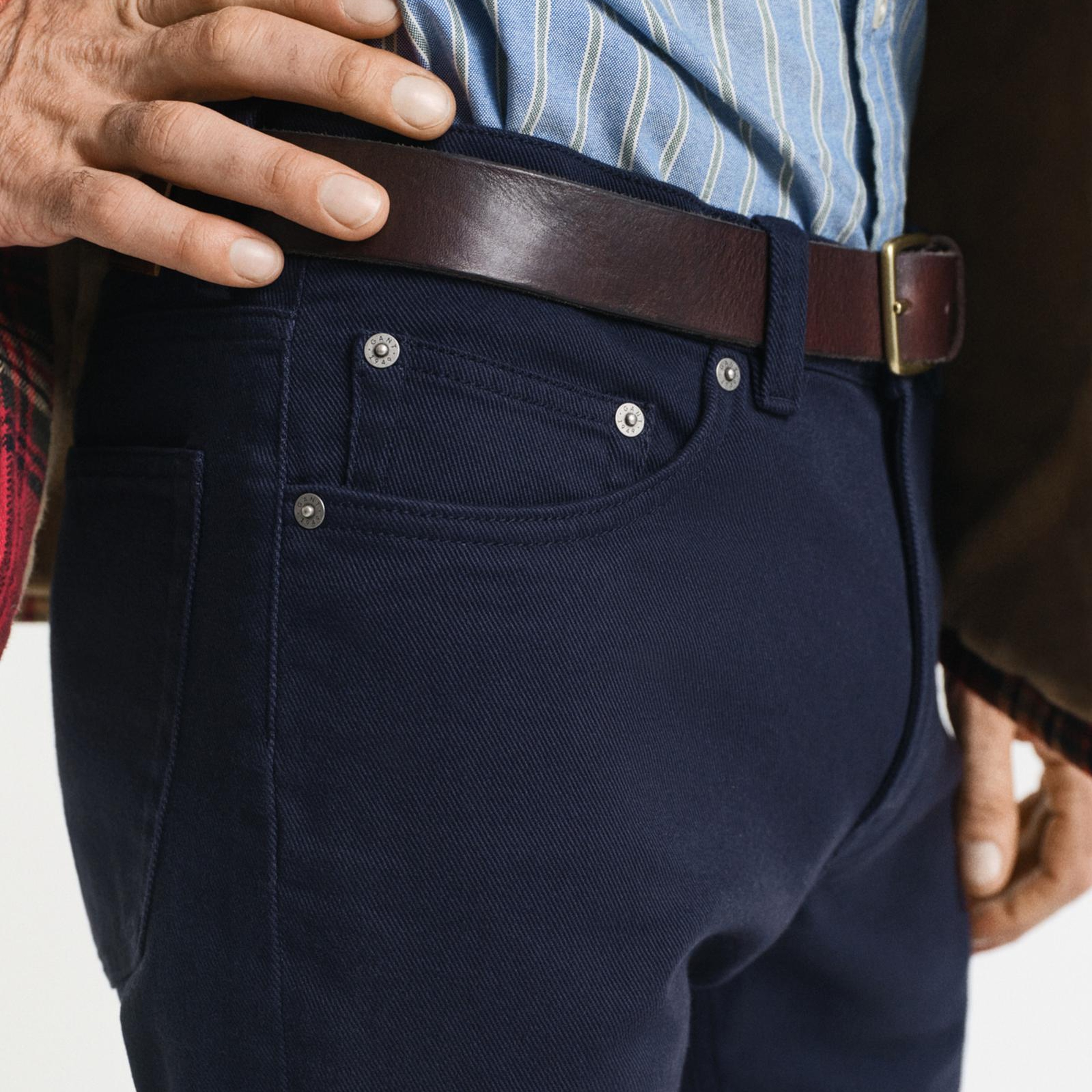 GANT Erkek Lacivert Regular Fit Soft Twill Jean