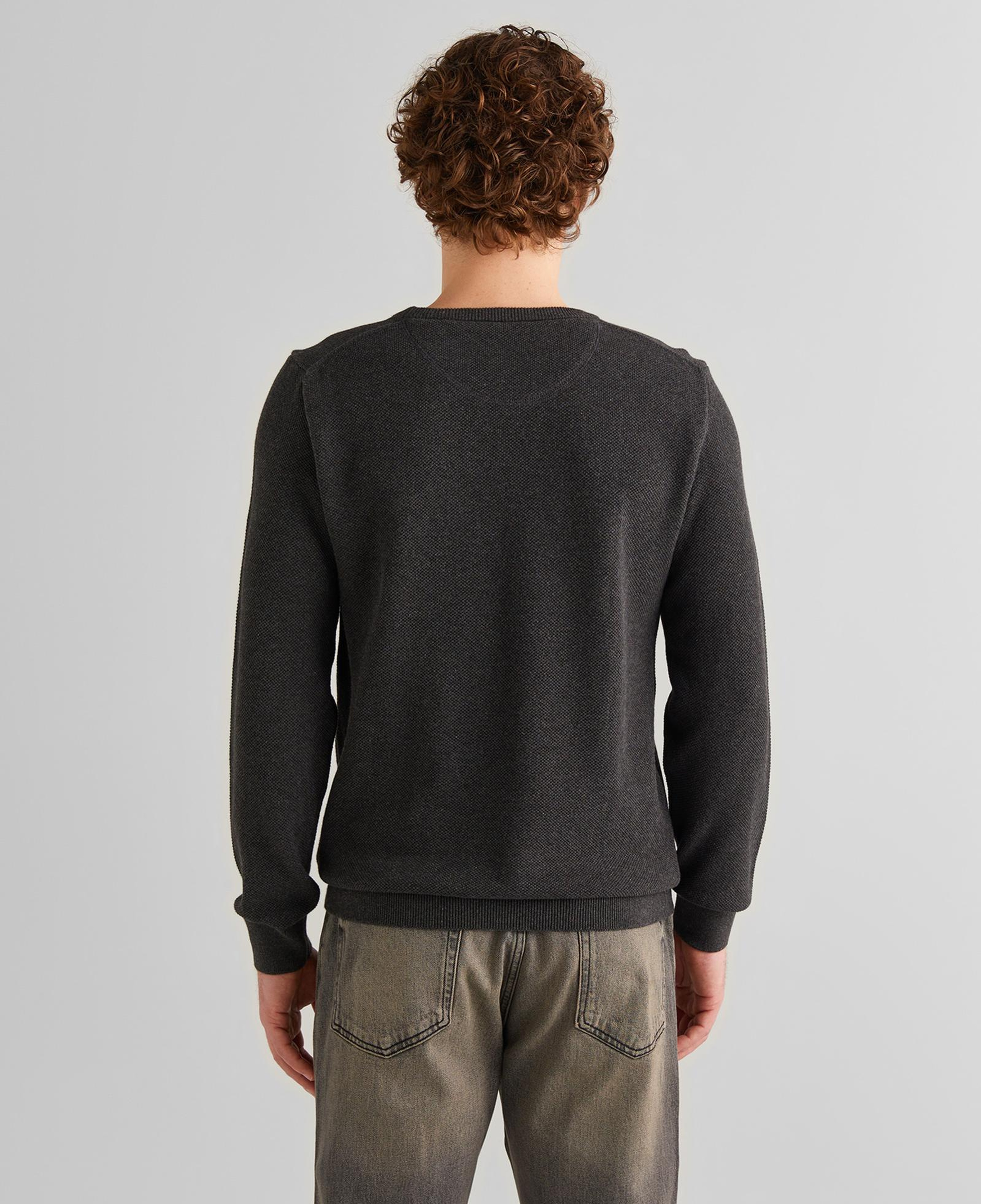 GANT Erkek Gri Regular Fit Bisiklet Yaka Kazak